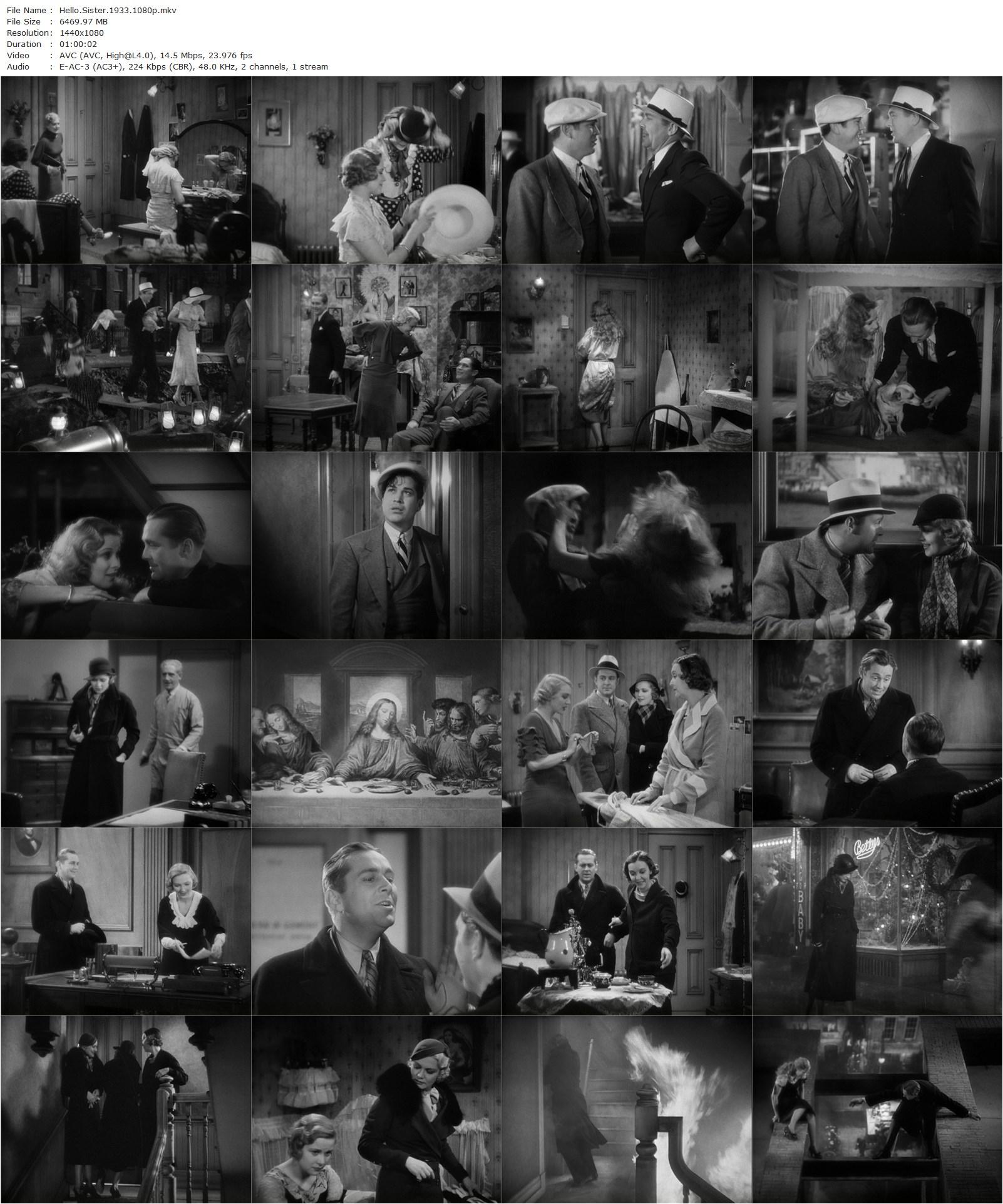 Hello, Sister! (1933) Alan Crosland, Erich von Stroheim, James Dunn, Zasu Pitts, Boots Mallory-poster