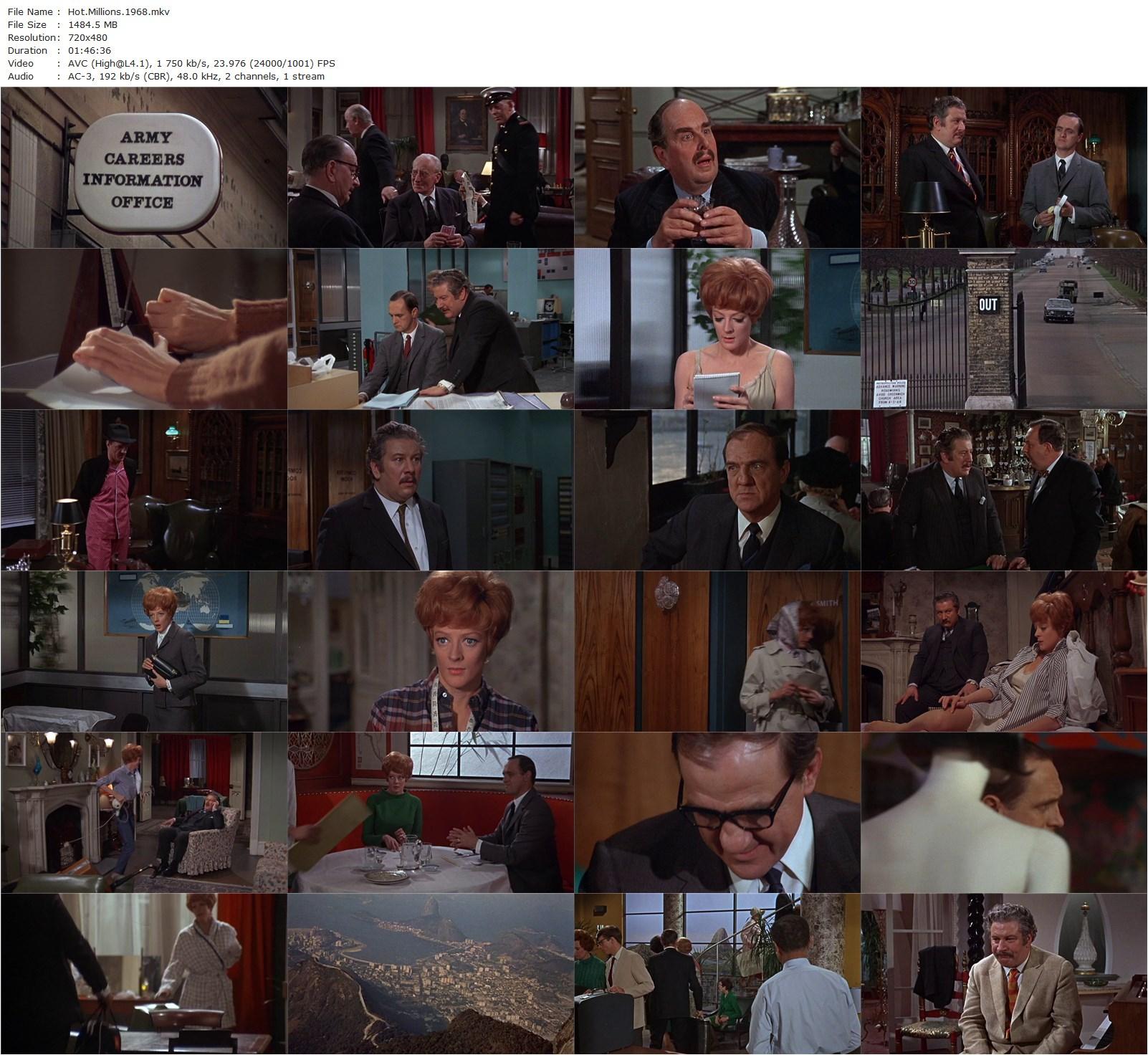 Hot Millions (1968) Eric Till, Peter Ustinov, Maggie Smith, Karl Malden-poster