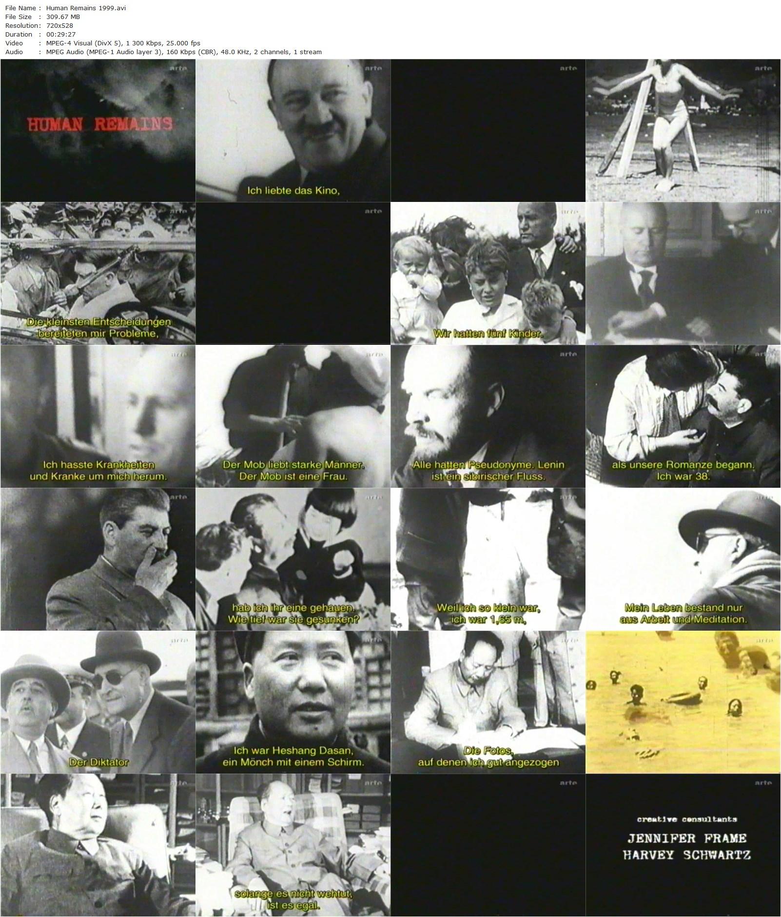 Human Remains (1998) Jay Rosenblatt, Eva Braun, Francisco Franco, Adolf Hitler-poster