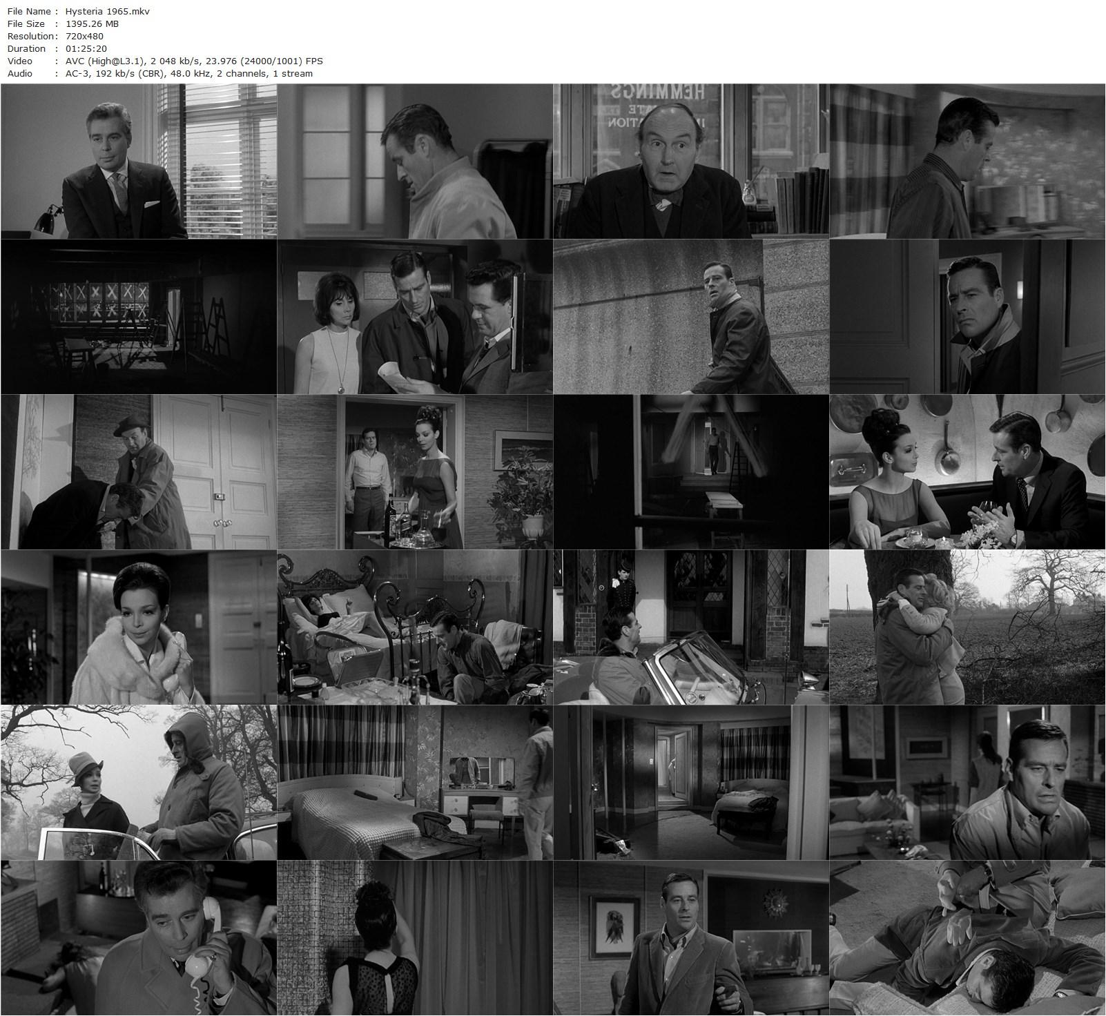 Hysteria (1965) Freddie Francis, Robert Webber, Anthony Newlands, Jennifer Jayne-poster