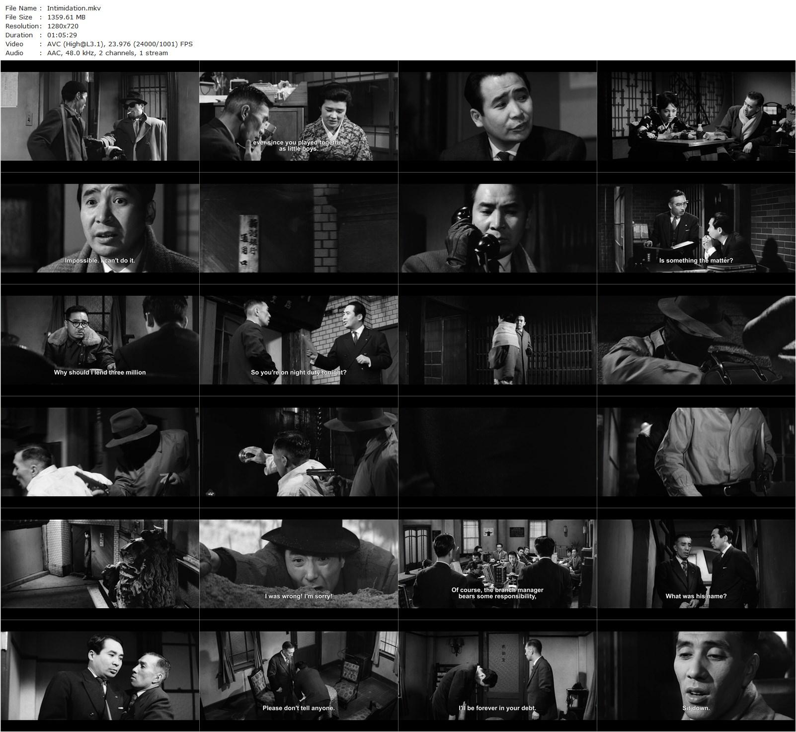 Intimidation AKA Aru kyôhaku (1960) Koreyoshi Kurahara, Kô Nishimura, Nobuo Kaneko, Mari Shiraki-poster