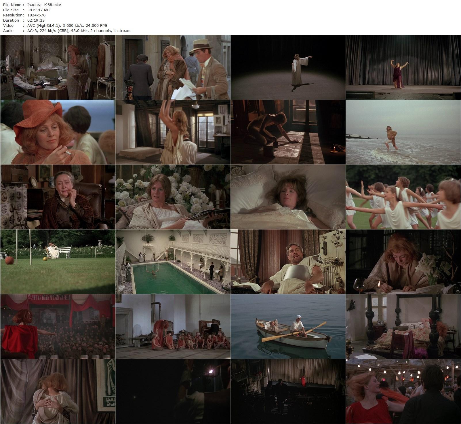 Isadora (1968) Karel Reisz, Vanessa Redgrave, James Fox, Jason Robards-poster