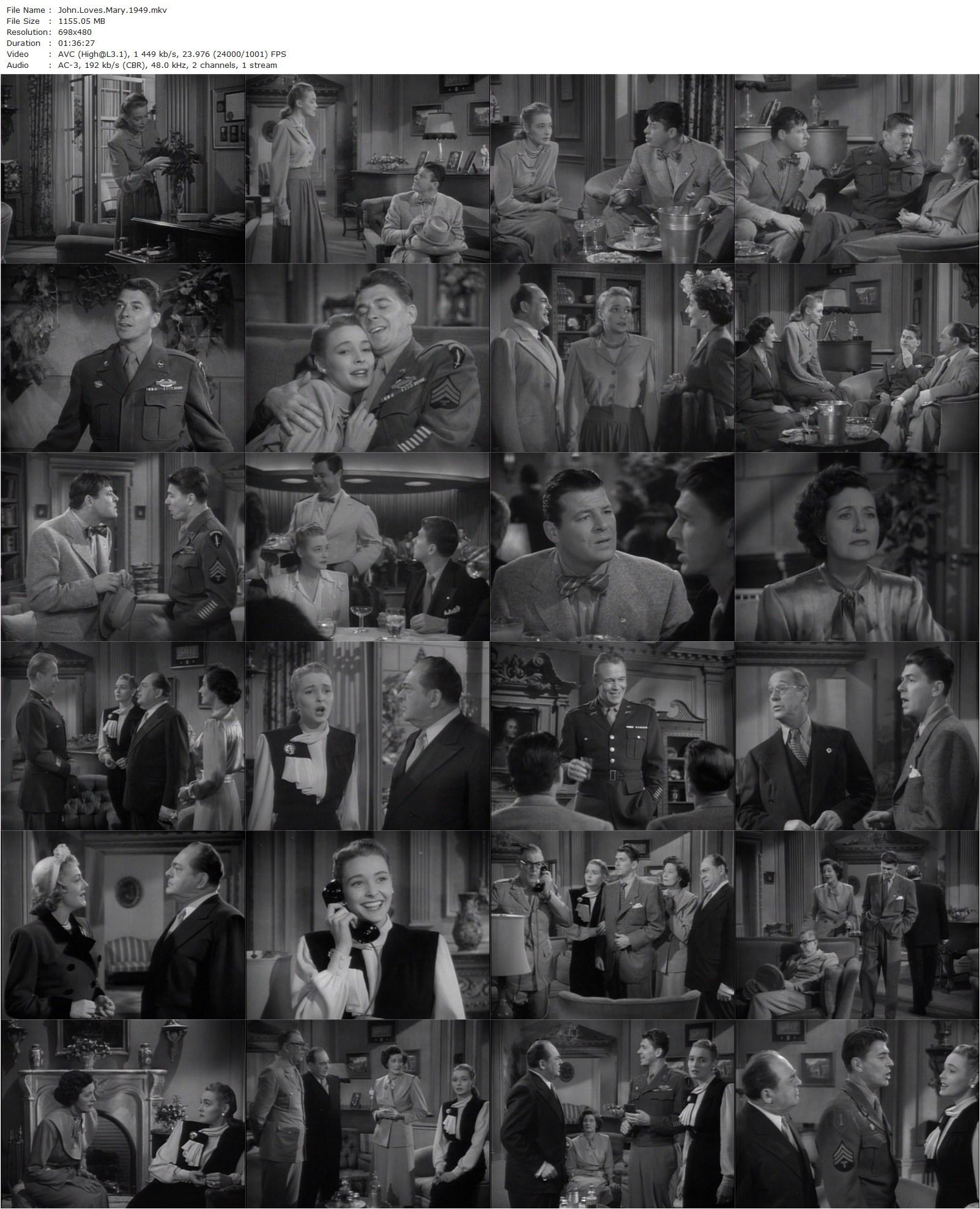 John Loves Mary (1949) David Butler, Ronald Reagan, Jack Carson, Wayne Morris-poster