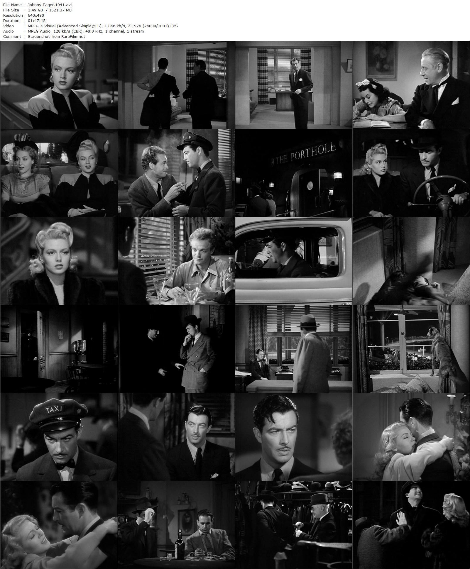 Johnny Eager (1941) Mervyn LeRoy, Robert Taylor, Lana Turner, Edward Arnold-poster