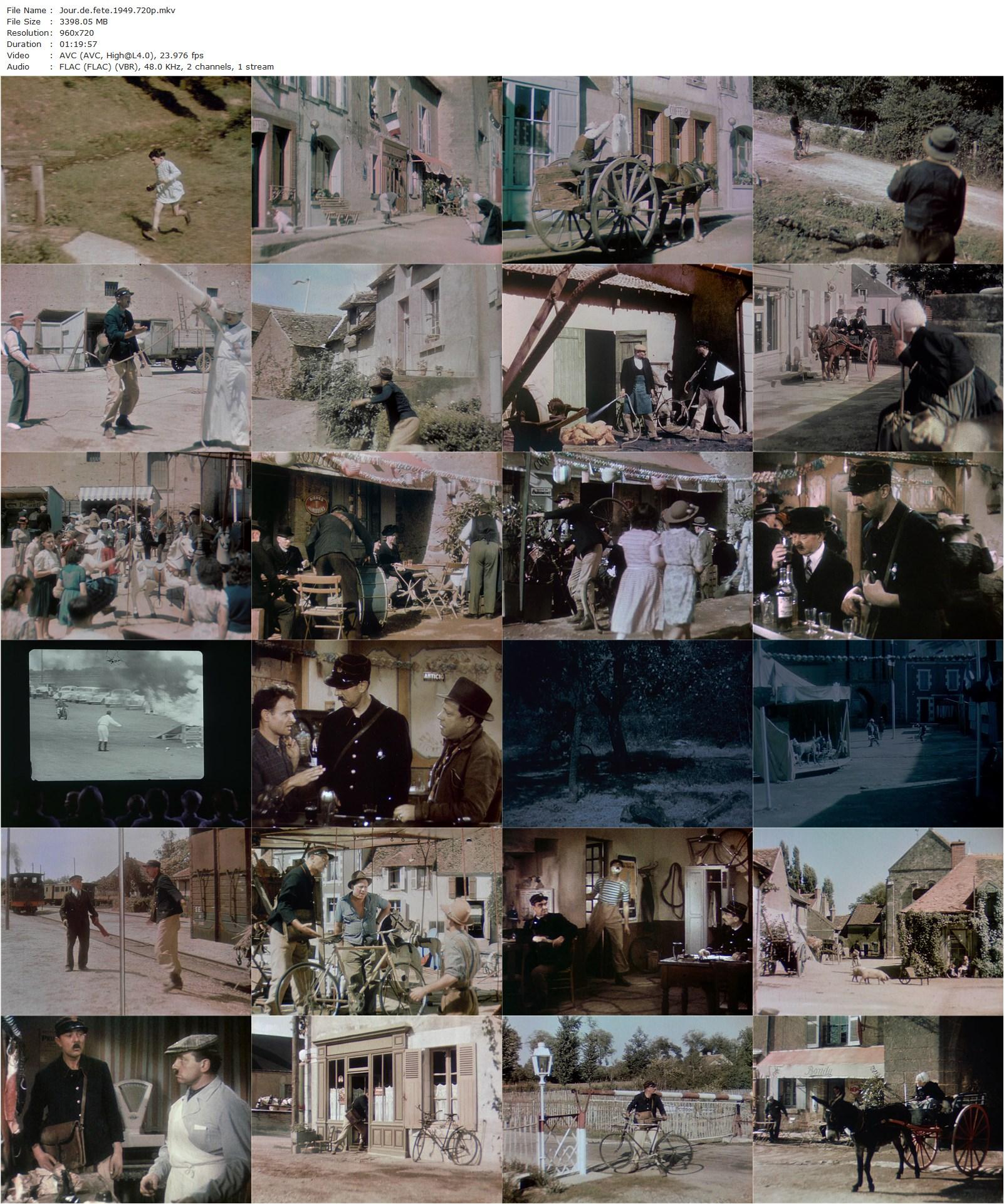 Holiday AKA Jour de fête (1949) Jacques Tati, Guy Decomble, Paul Frankeur-poster