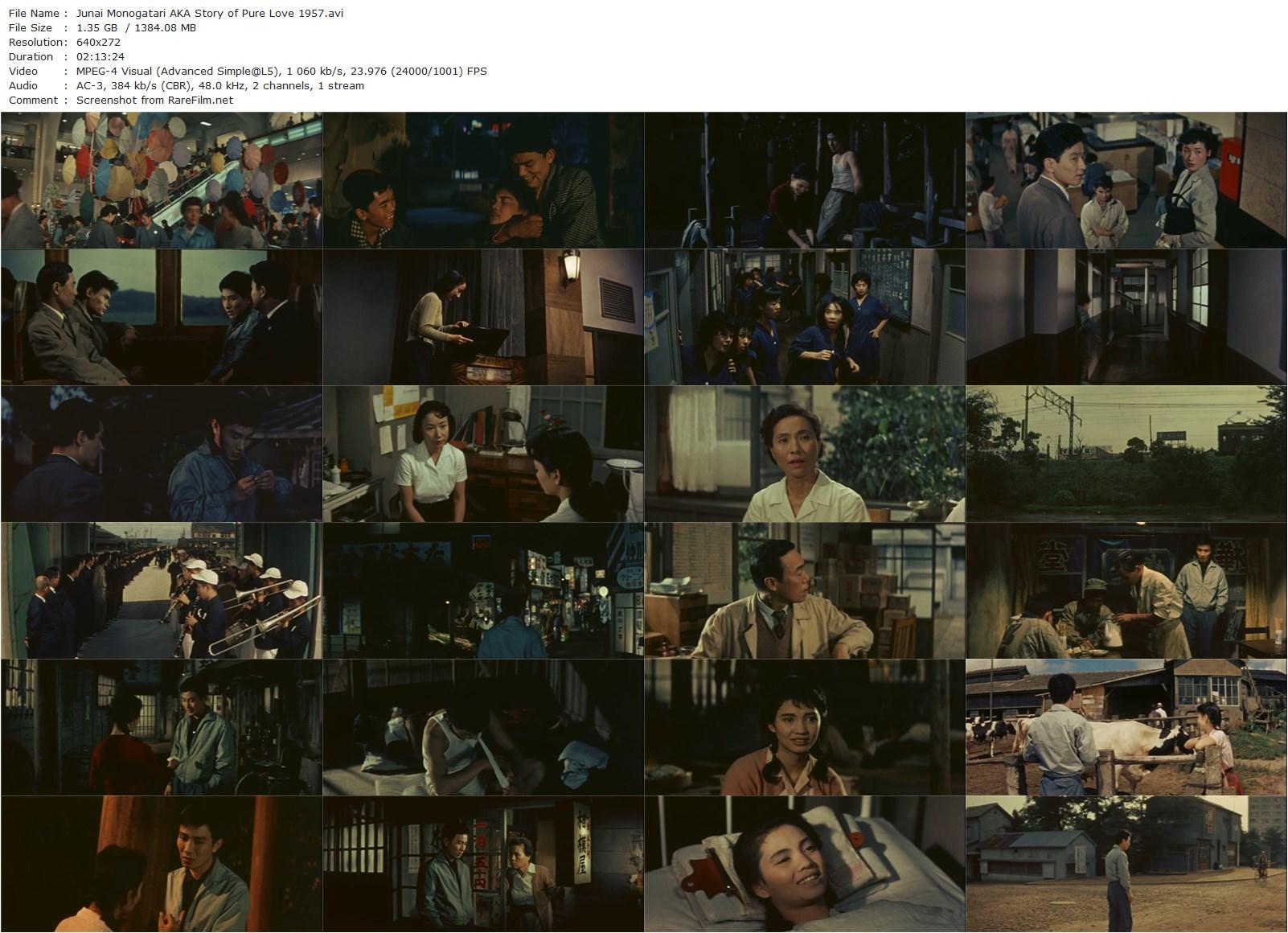 The Story of Pure Love / Jun’ai monogatari (1957) Tadashi Imai, Shinjirô Ehara, Hitomi Nakahara, Eiji Okada-poster