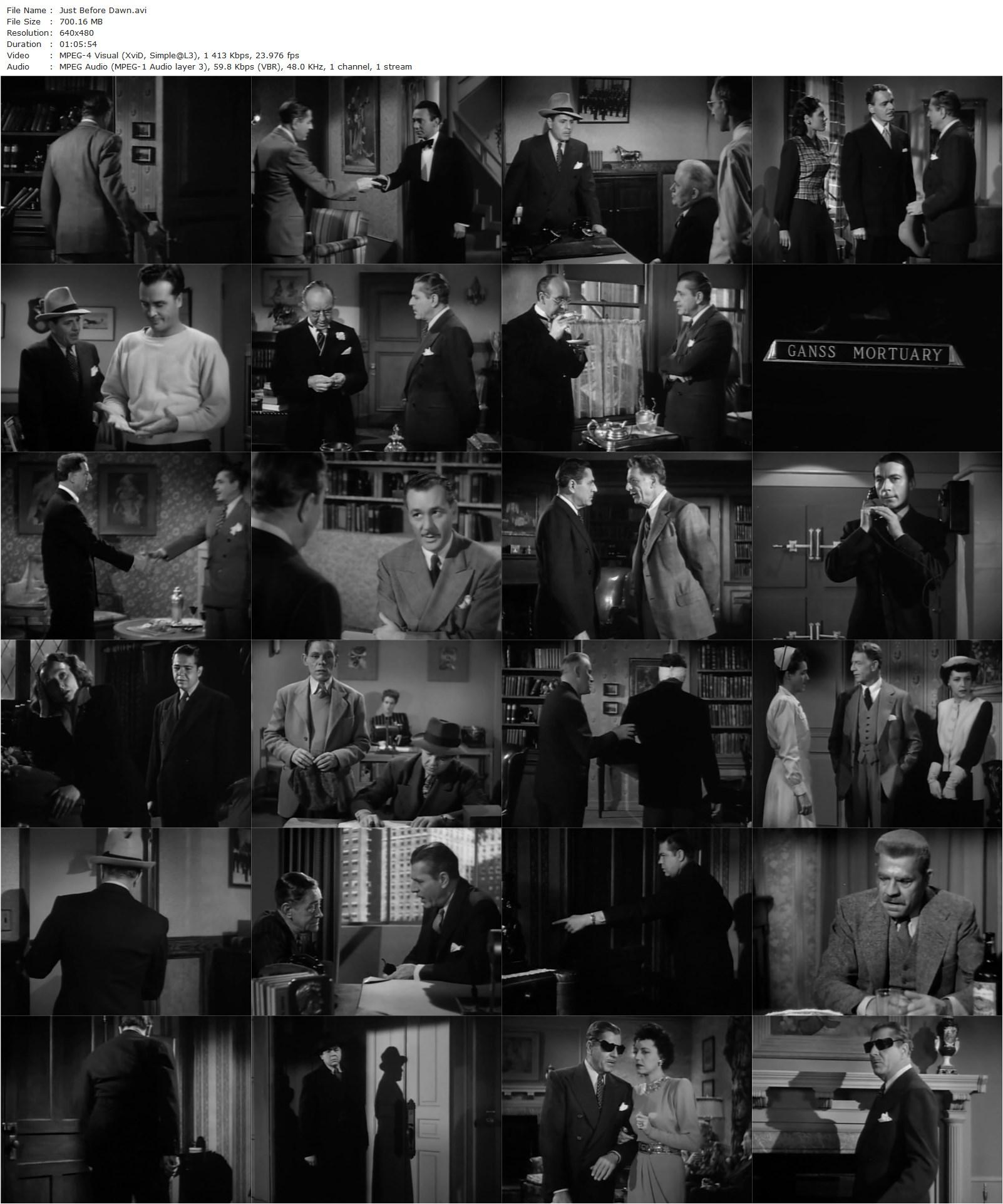 Just Before Dawn (1946) William Castle, Warner Baxter, Adele Roberts, Martin Kosleck-poster