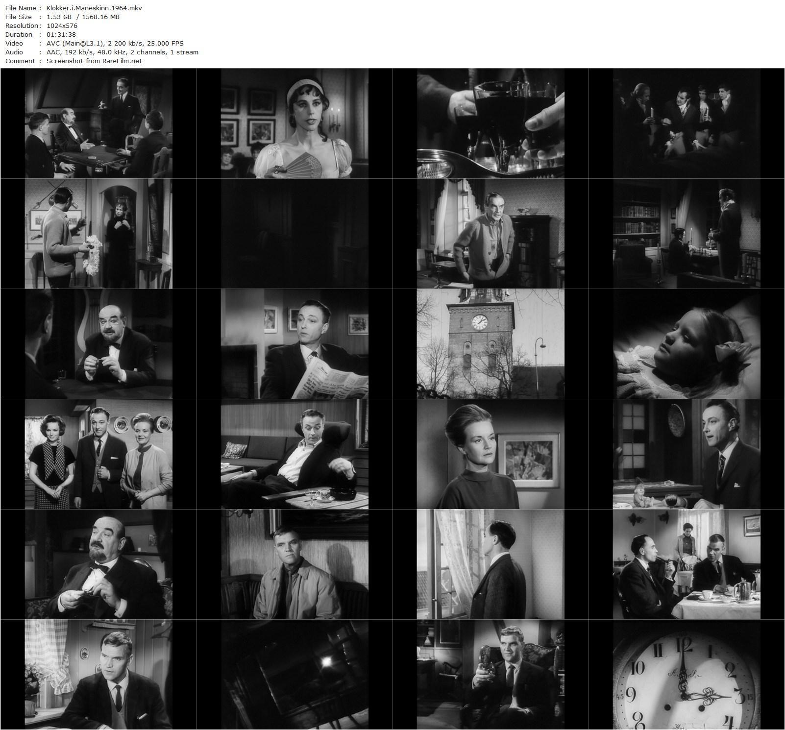 Watches in Moonlight / Klokker i måneskinn (1964) Kåre Bergstrøm, Rønnaug Alten, Turid Balke, Madeleine Borch-poster