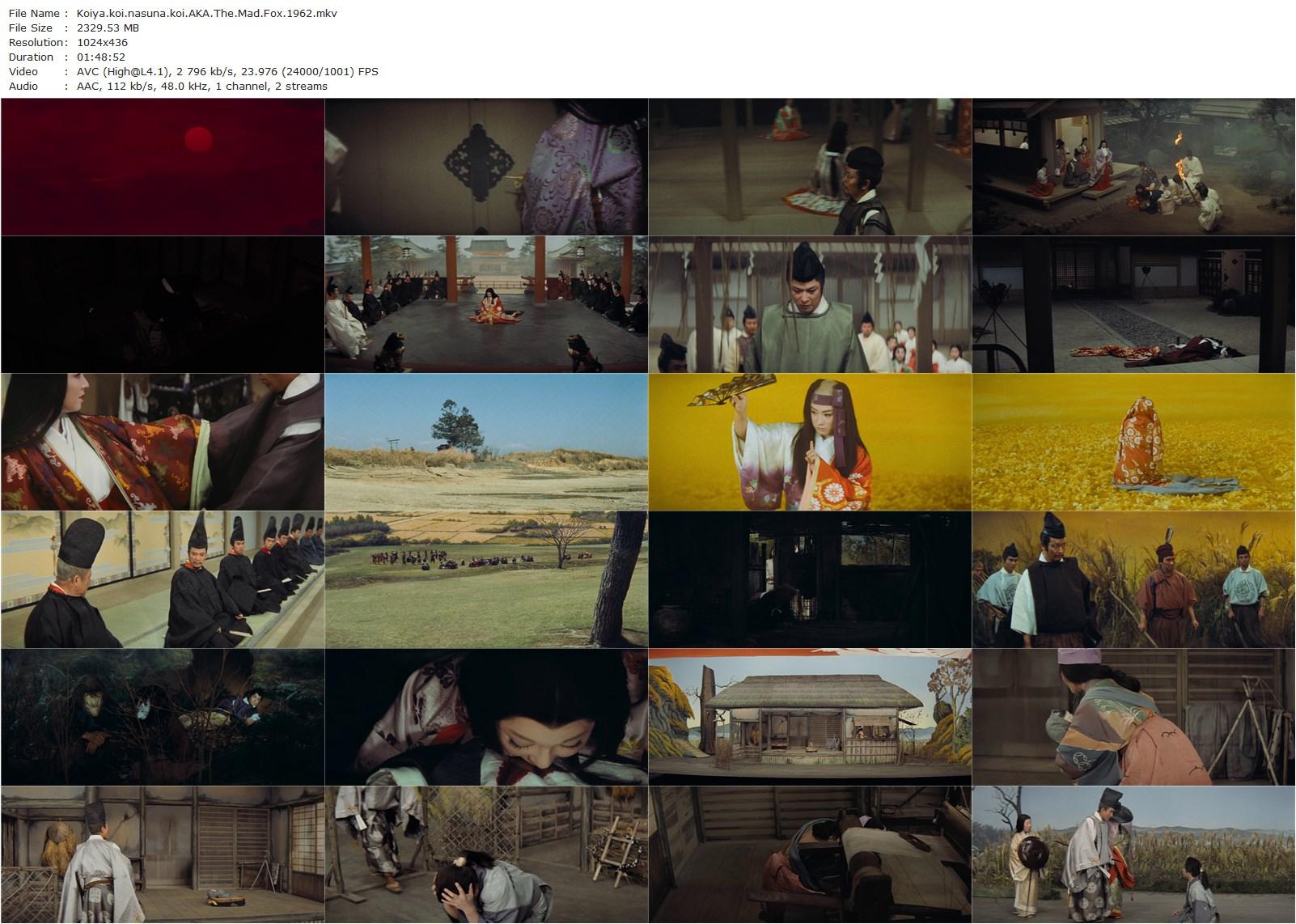 The Mad Fox AKA Koiya koi nasuna koi (1962) Tomu Uchida, Hashizô Ôkawa, Michiko Saga, Ryûnosuke Tsukigata-poster