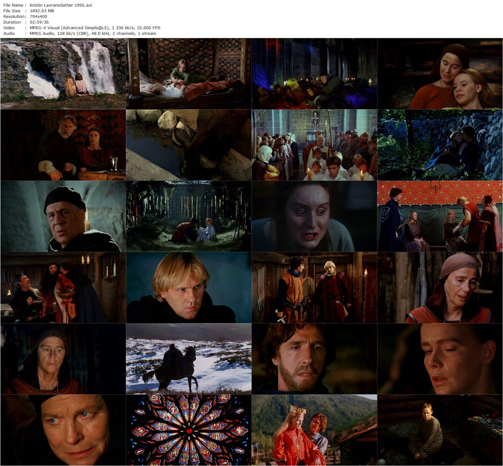 Kristin Lavransdatter (1995) Liv Ullmann, Linus Aaberg, Gisken Armand, Berard Arnø-poster