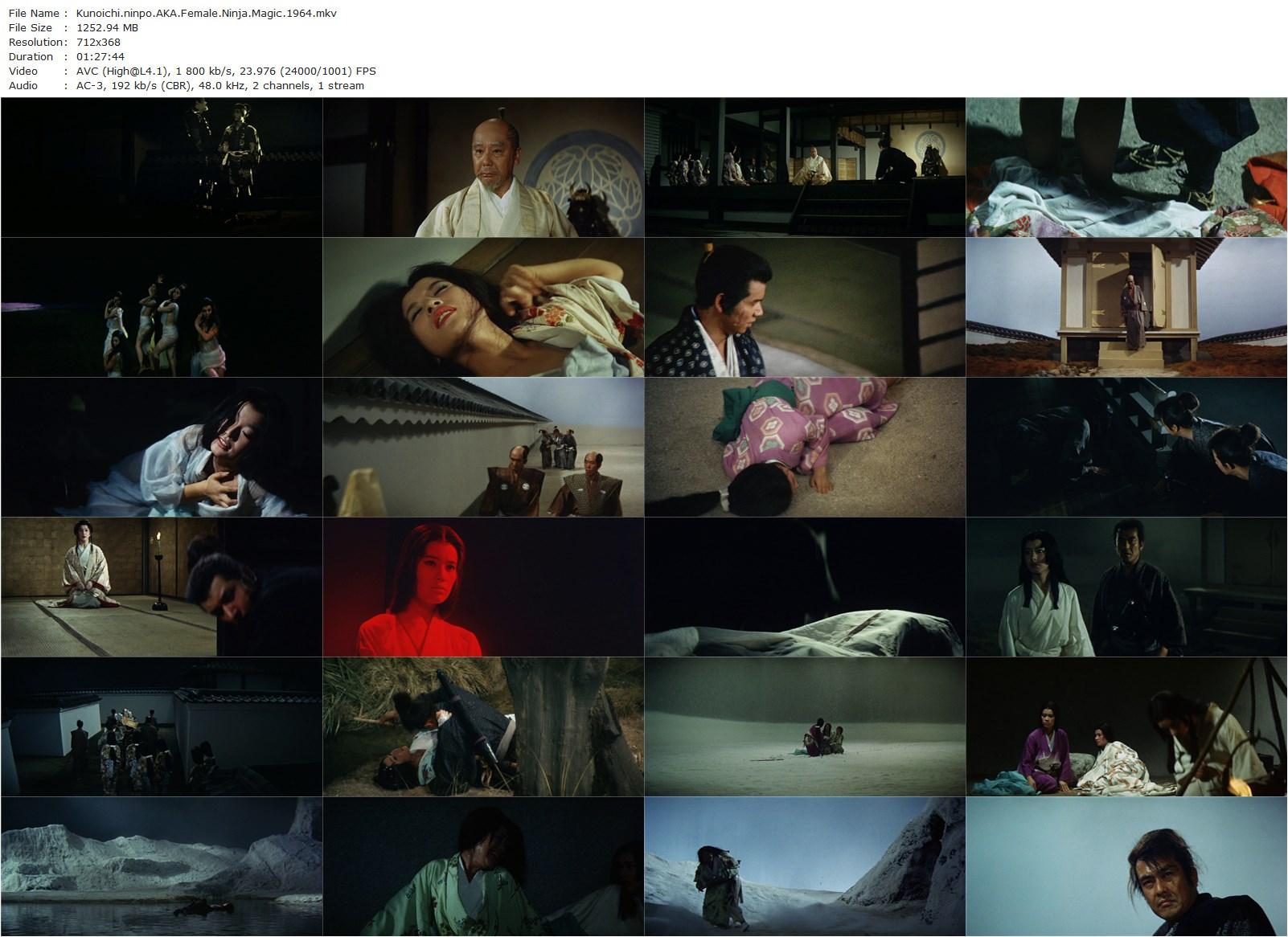 Female Ninja Magic AKA Kunoichi ninpo (1964) Sadao Nakajima, Mari Yoshimura, Yumiko Nogawa, Shigeru Tsuyuguchi-poster