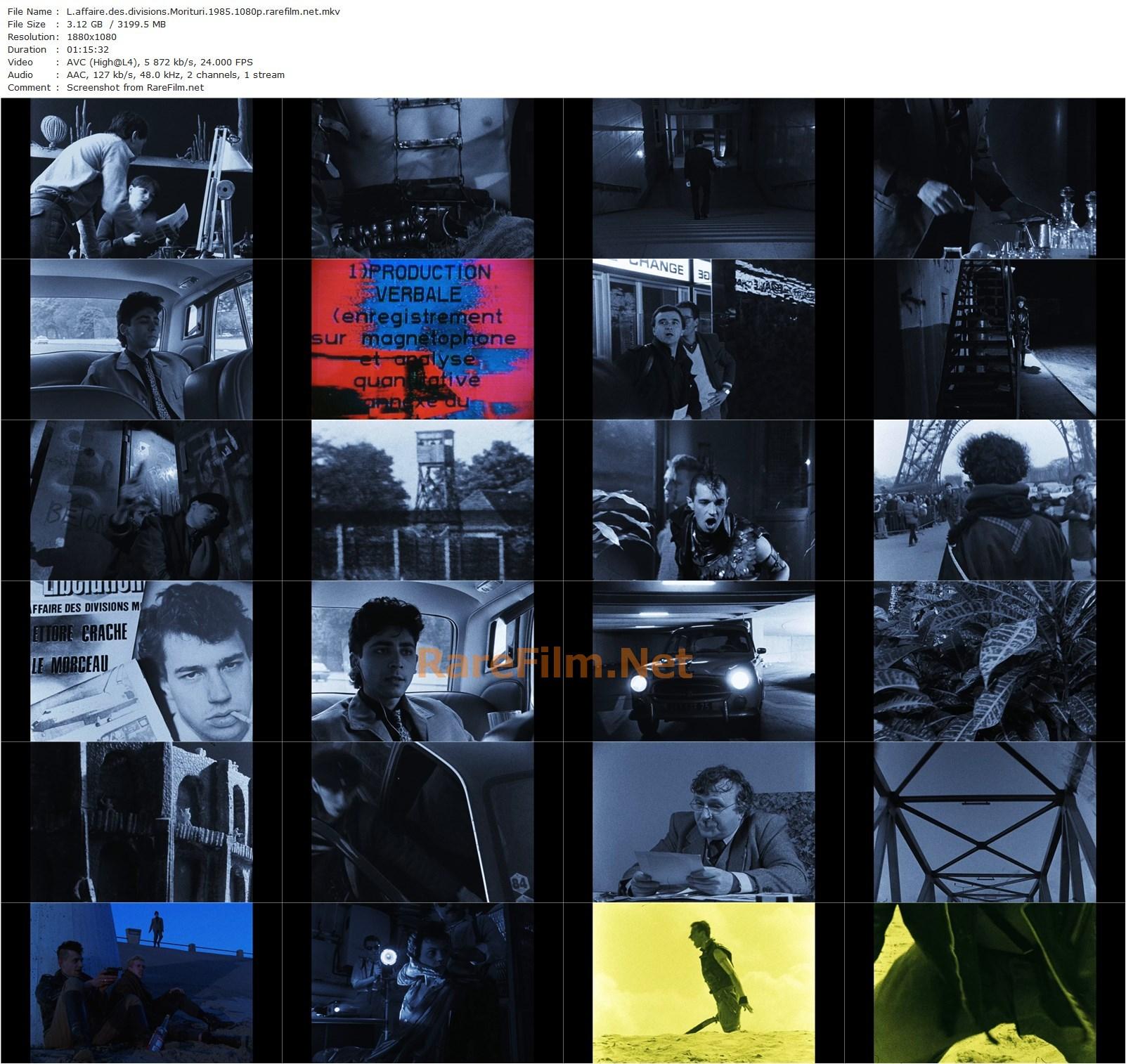 The Case of the Morituri Divisions / L’affaire des divisions Morituri (1985) F.J. Ossang, Gina Lola Benzina, Philippe Sfez, Lionel Tua-poster