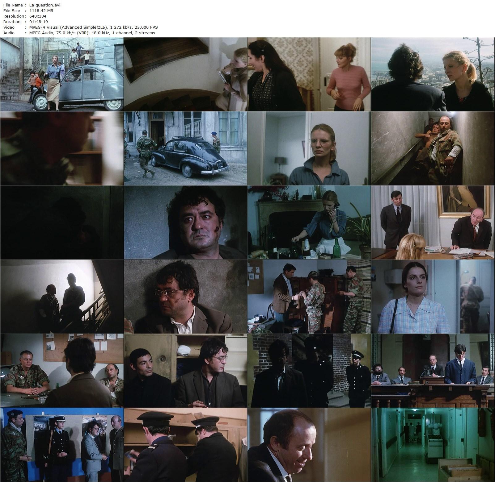 La question (1977) Laurent Heynemann, Jacques Denis, Nicole Garcia, Jean-Pierre Sentier-poster