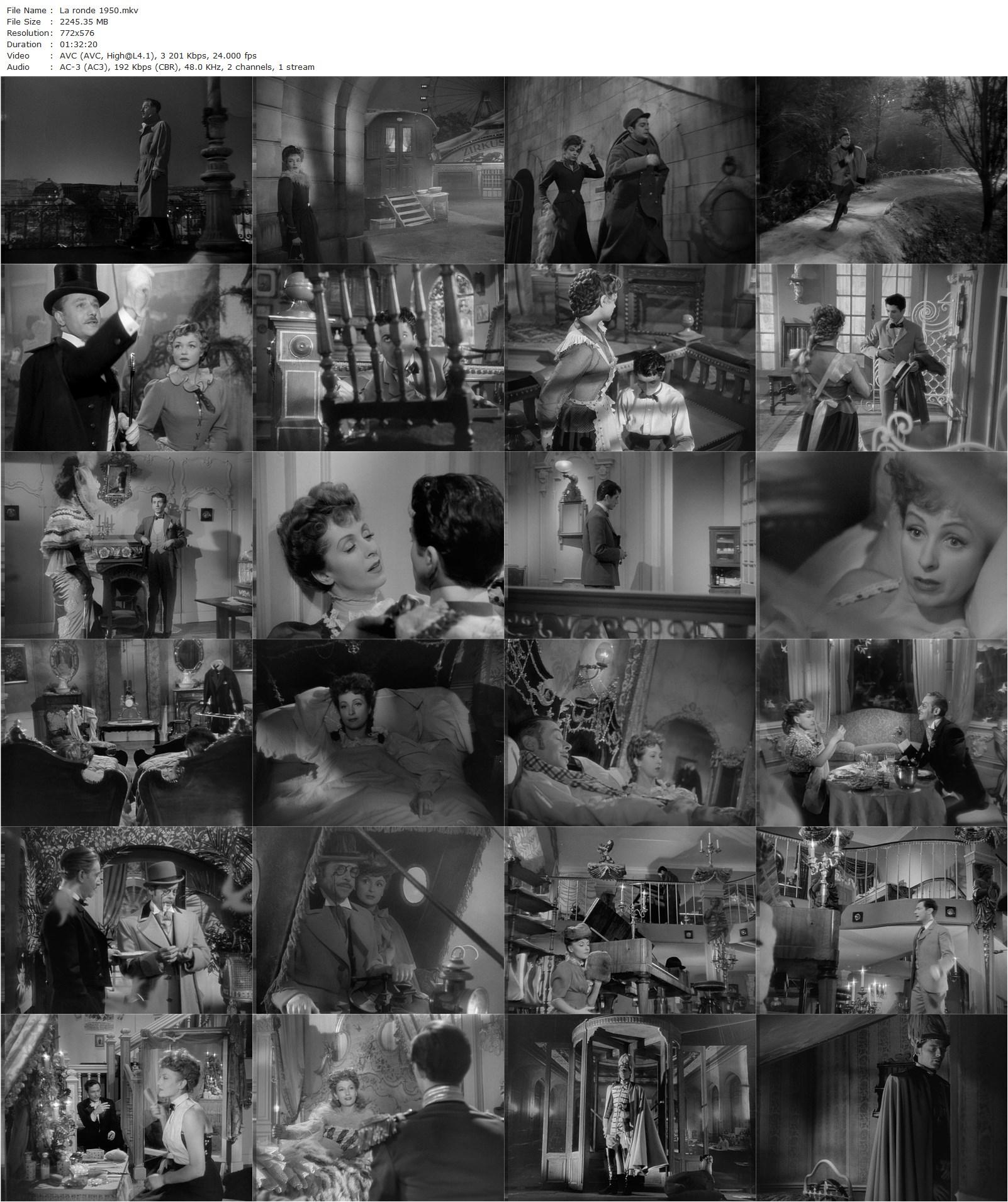 La Ronde (1950) Max Ophüls, Anton Walbrook, Simone Signoret, Serge Reggiani-poster