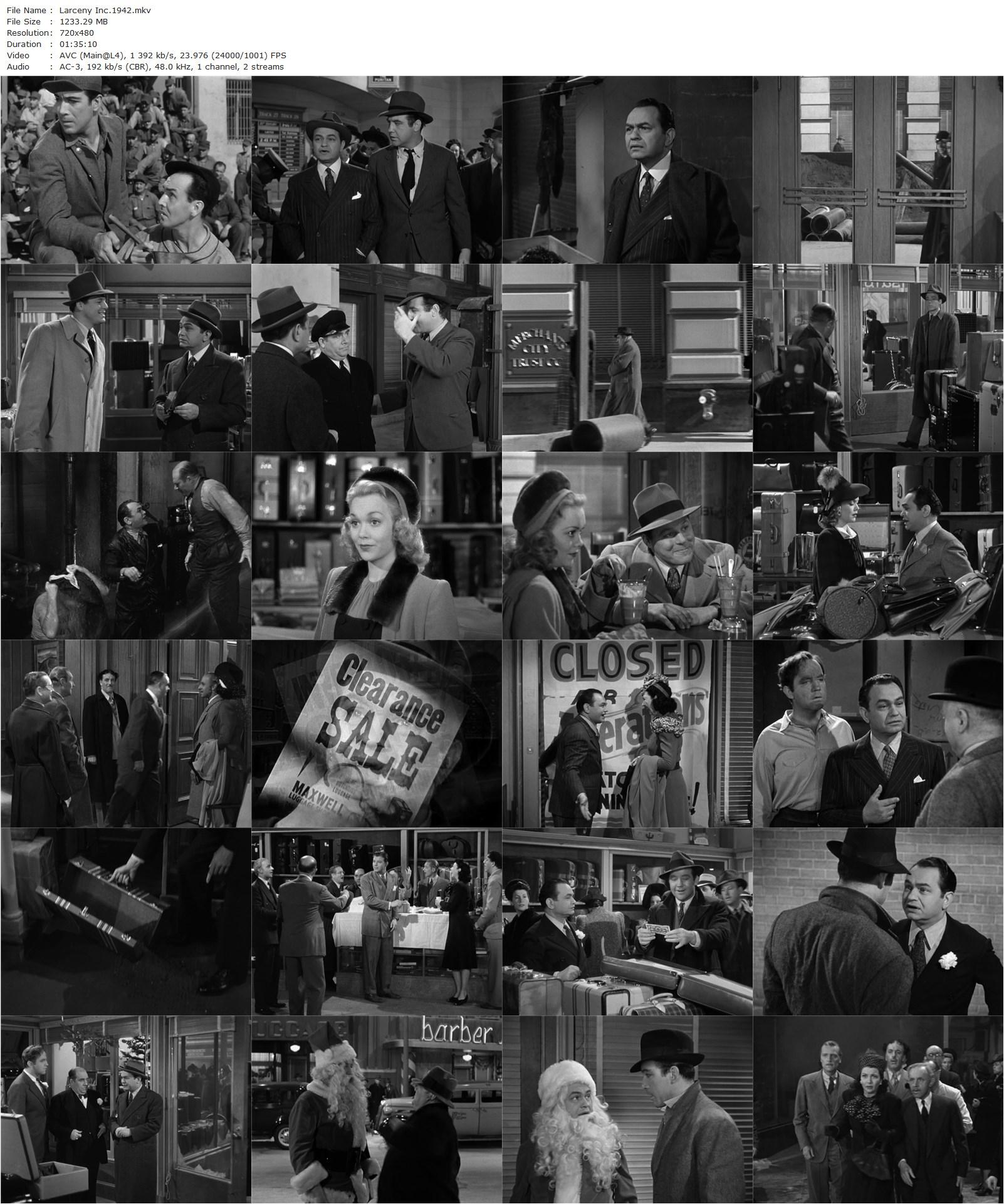 Larceny, Inc (1942) Lloyd Bacon, Edward G. Robinson, Jane Wyman, Broderick Crawford-poster