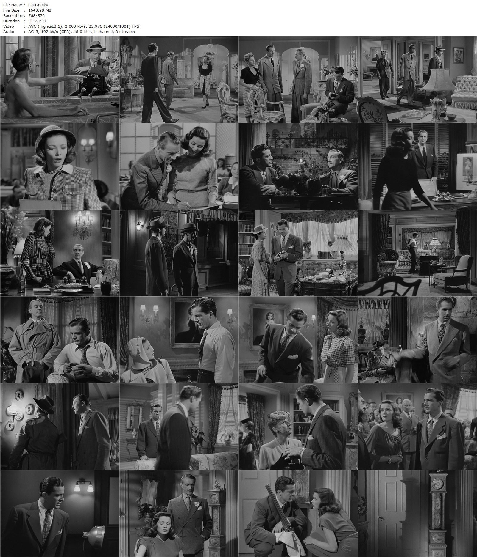 Laura (1944) Otto Preminger, Gene Tierney, Dana Andrews, Clifton Webb-poster