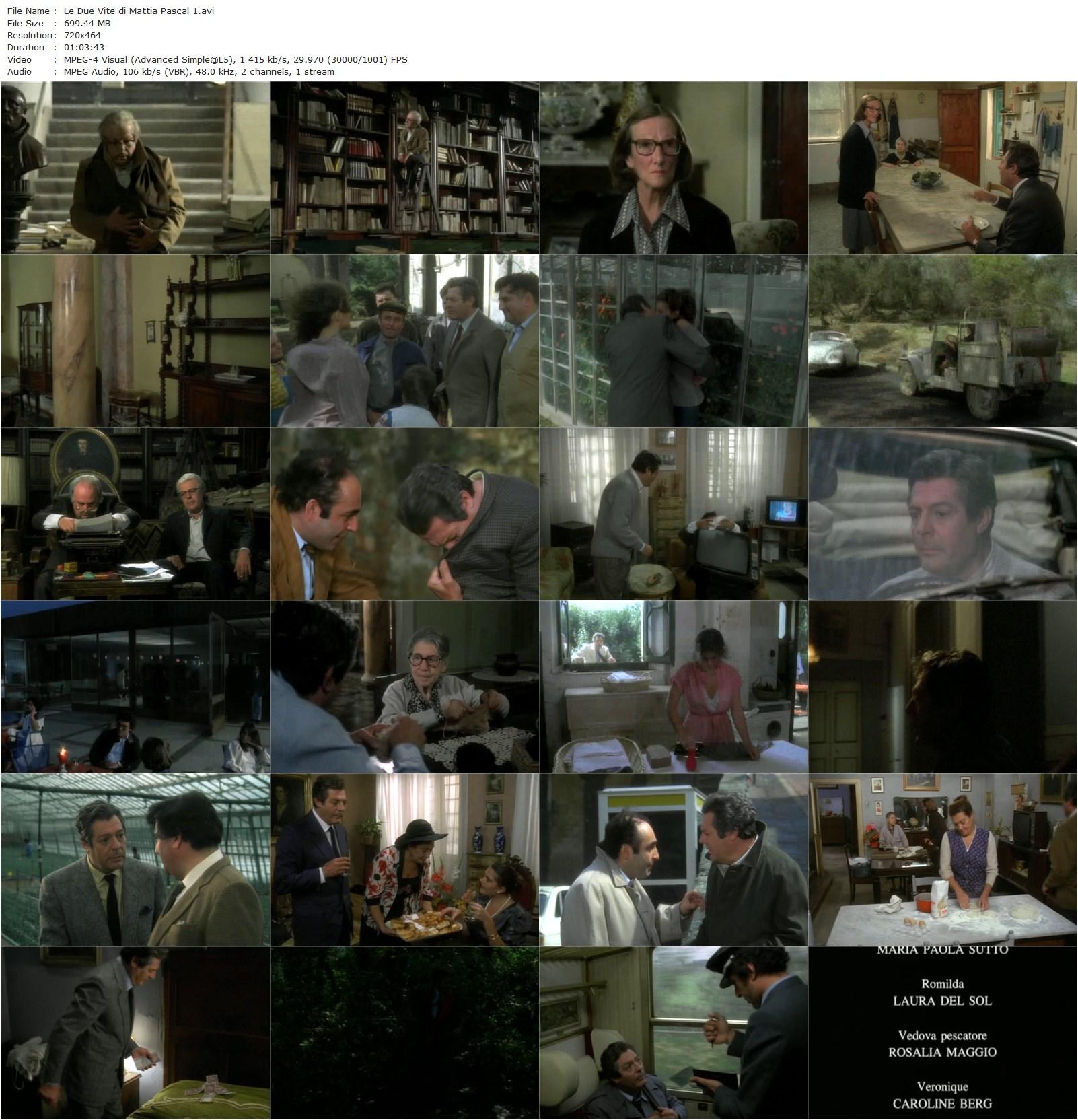 The Two Lives of Mattia Pascal AKA Le due vite di Mattia Pascal (1985) Mario Monicelli, Marcello Mastroianni, Senta Berger, Flavio Bucci-poster