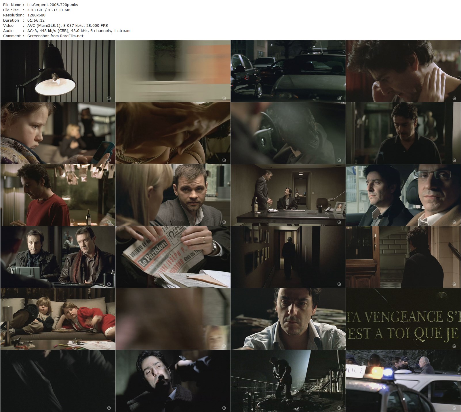 The Snake (2006) Eric Barbier, Yvan Attal, Clovis Cornillac, Pierre Richard-poster