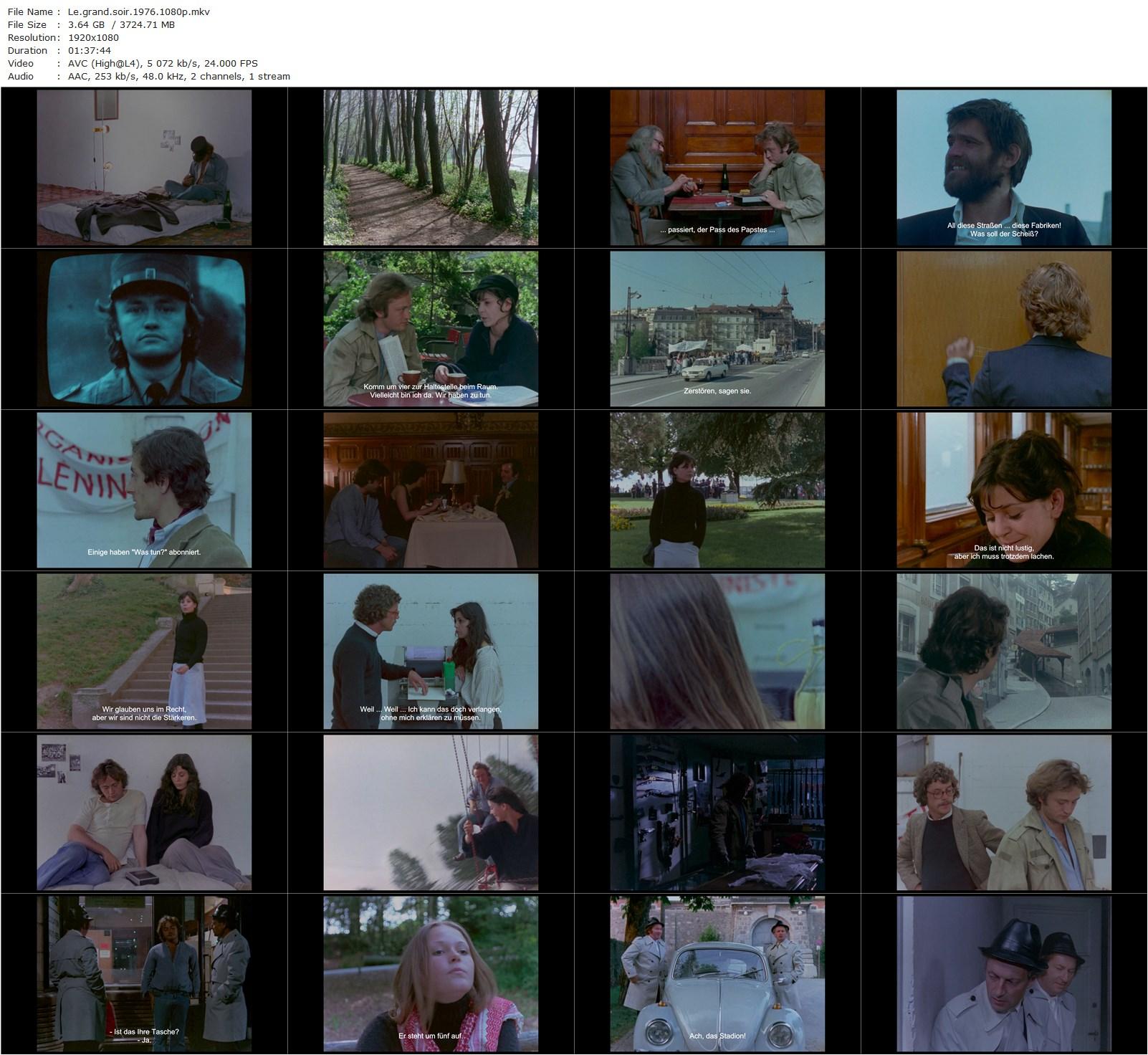 The Big Night AKA Le grand soir (1976) Francis Reusser, Niels Arestrup, Jacqueline Parent, Arnold Walter-poster