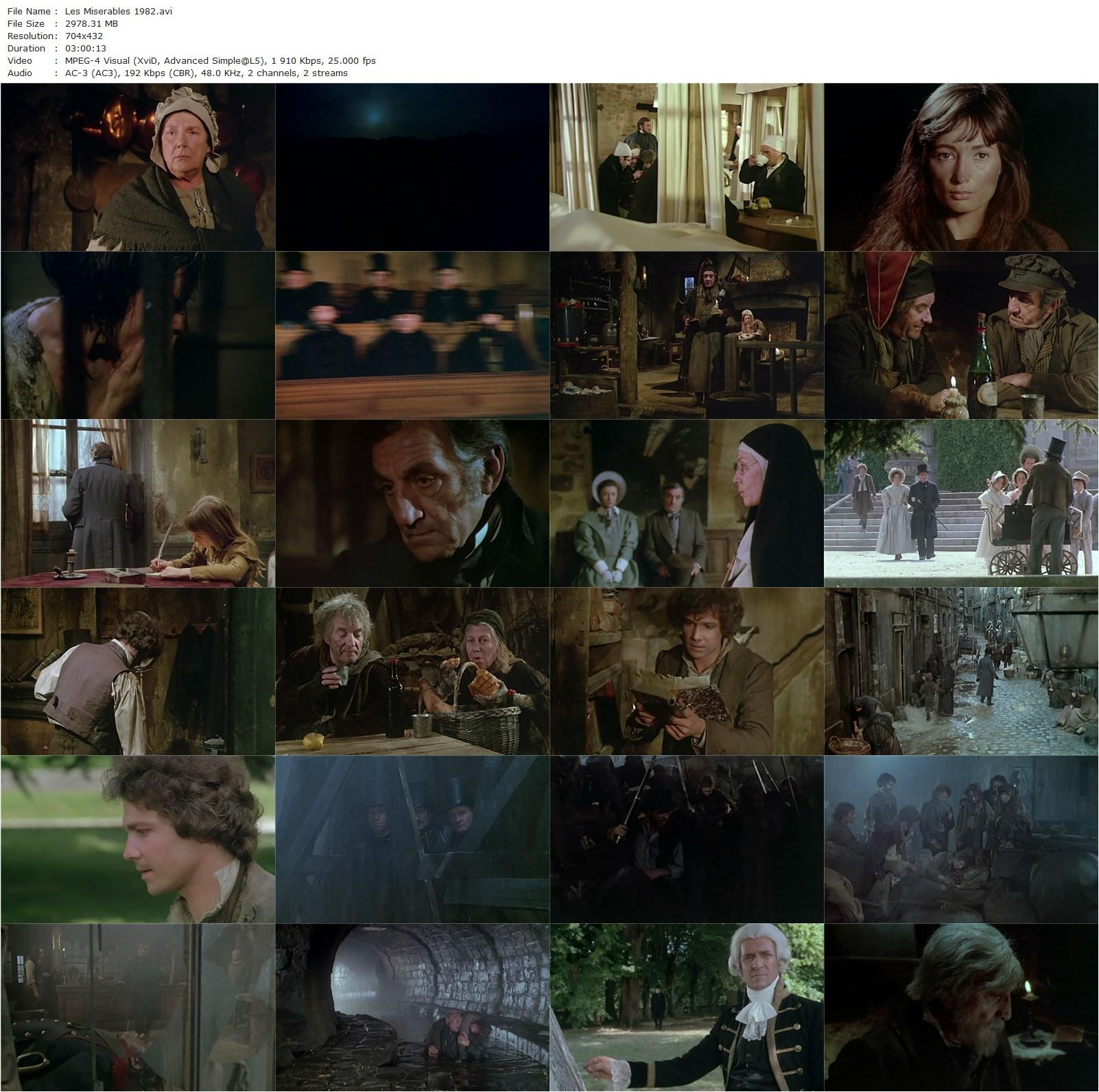 Les misérables (1982) Robert Hossein, Lino Ventura, Jean Carmet, Michel Bouquet-poster