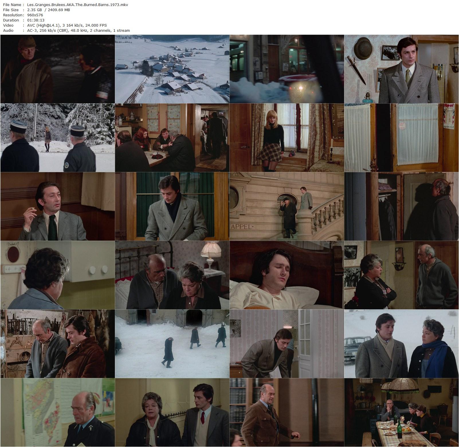 The Burned Barns AKA Les granges brûlées (1973) Jean Chapot, Simone Signoret, Alain Delon, Paul Crauchet-poster