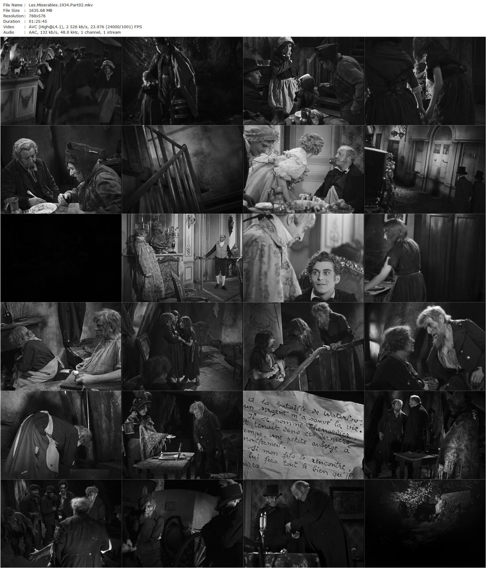 Les misérables (1934) Raymond Bernard, Harry Baur, Charles Vanel, Paul Azaïs-poster