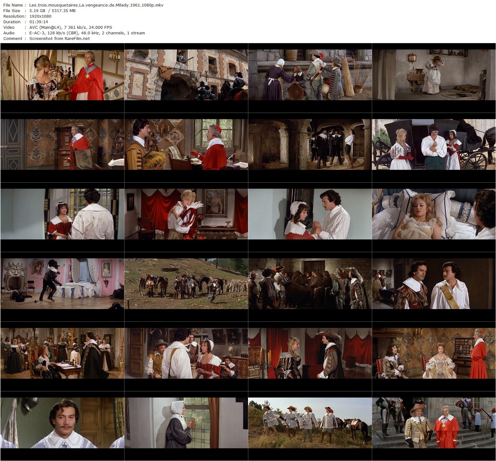 Vengeance of the Three Musketeers / Les trois mousquetaires: La vengeance de Milady (1961) Bernard Borderie, Gérard Barray, Mylène Demongeot, Perrette Pradier-poster