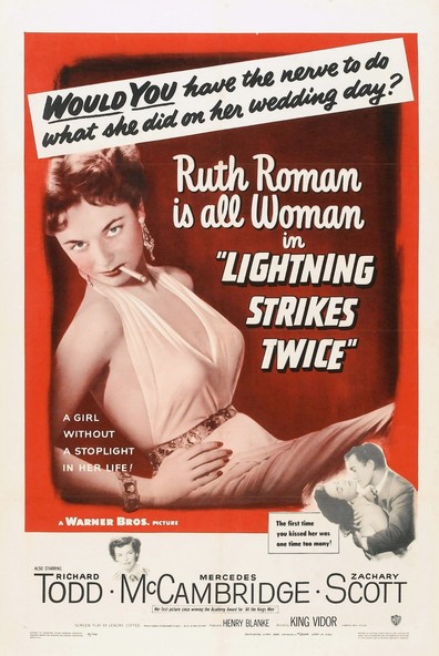 Lightning Strikes Twice (1951) King Vidor, Richard Todd, Ruth Roman, Mercedes McCambridge, Crime, Drama, Film-Noir, Mystery