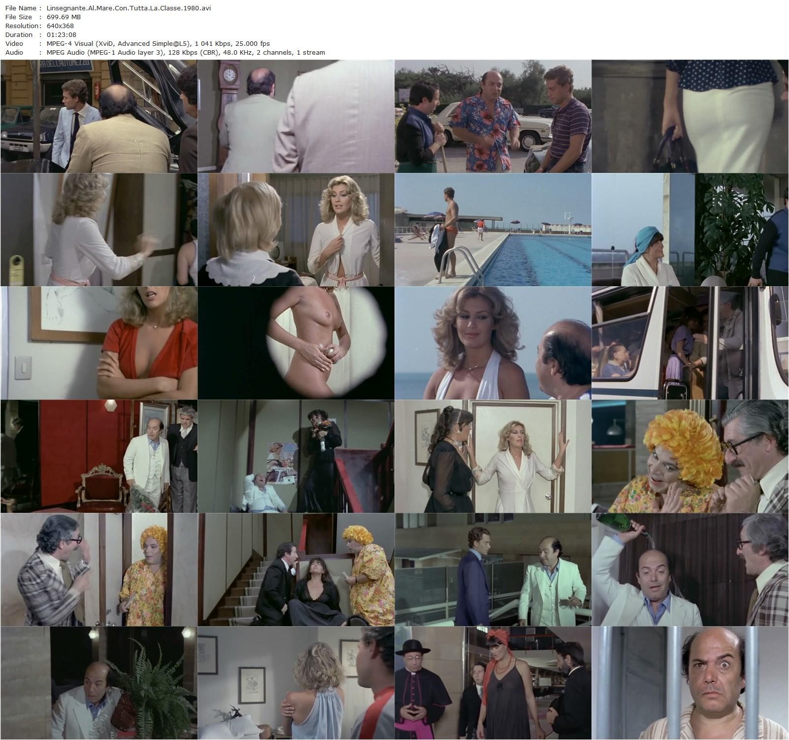 Linsegnante al mare con tutta la classe (1980) Michele Massimo Tarantini, Anna Maria Rizzoli, Lino Banfi, Alvaro Vitali-poster