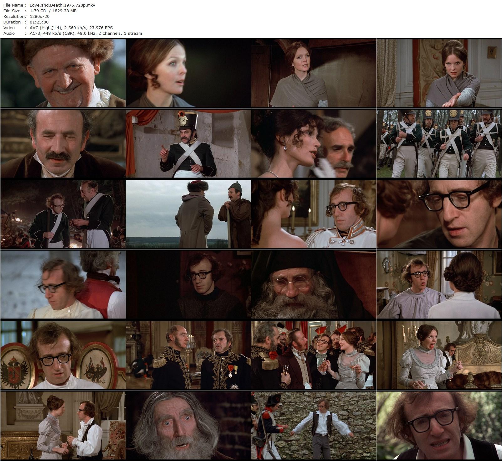 Love and Death (1975) Woody Allen, Diane Keaton, Georges Adet-poster