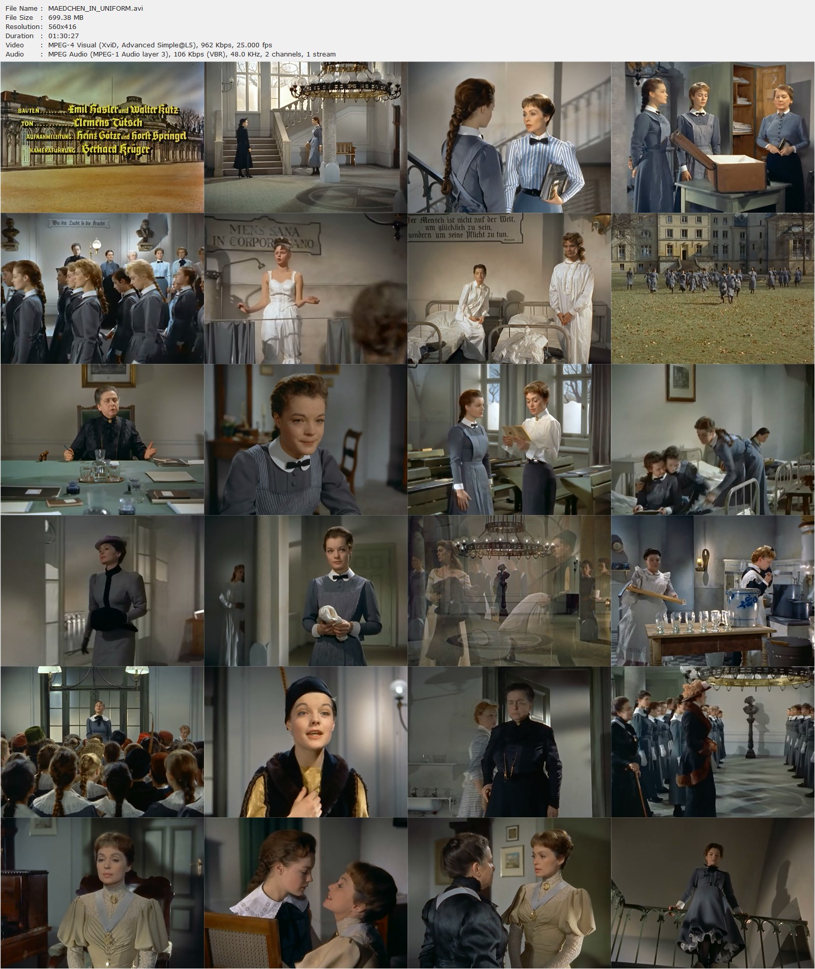 Girls in Uniform AKA Mädchen in Uniform (1958) Géza von Radványi, Lilli Palmer, Romy Schneider, Therese Giehse-poster