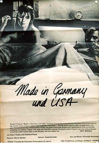 Made in Germany und USA (1974) Rudolf Thome, Karin Thome, Eberhard Klasse, Alf Bold