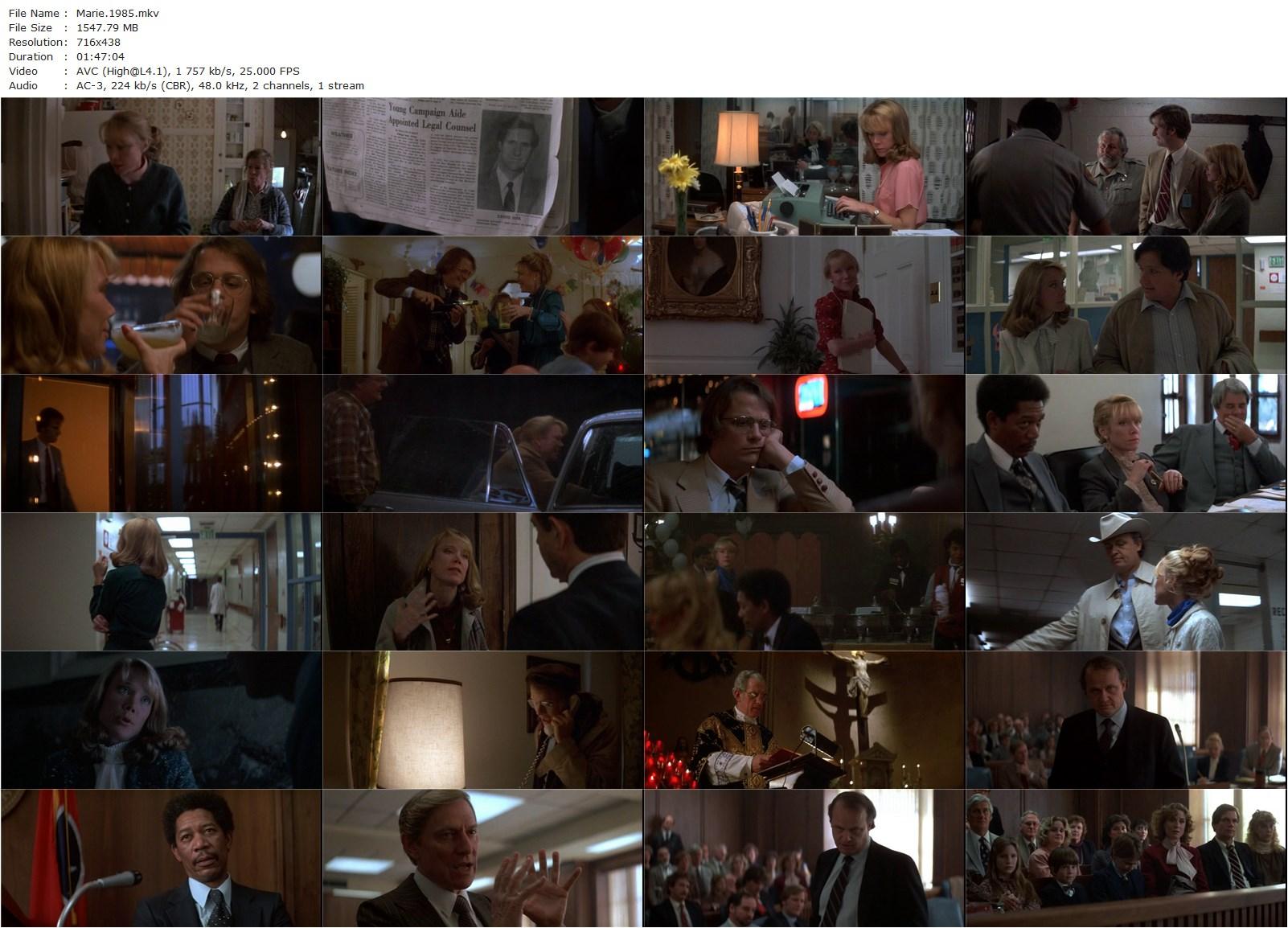 Marie (1985) Roger Donaldson, Sissy Spacek, Jeff Daniels, Keith Szarabajka-poster