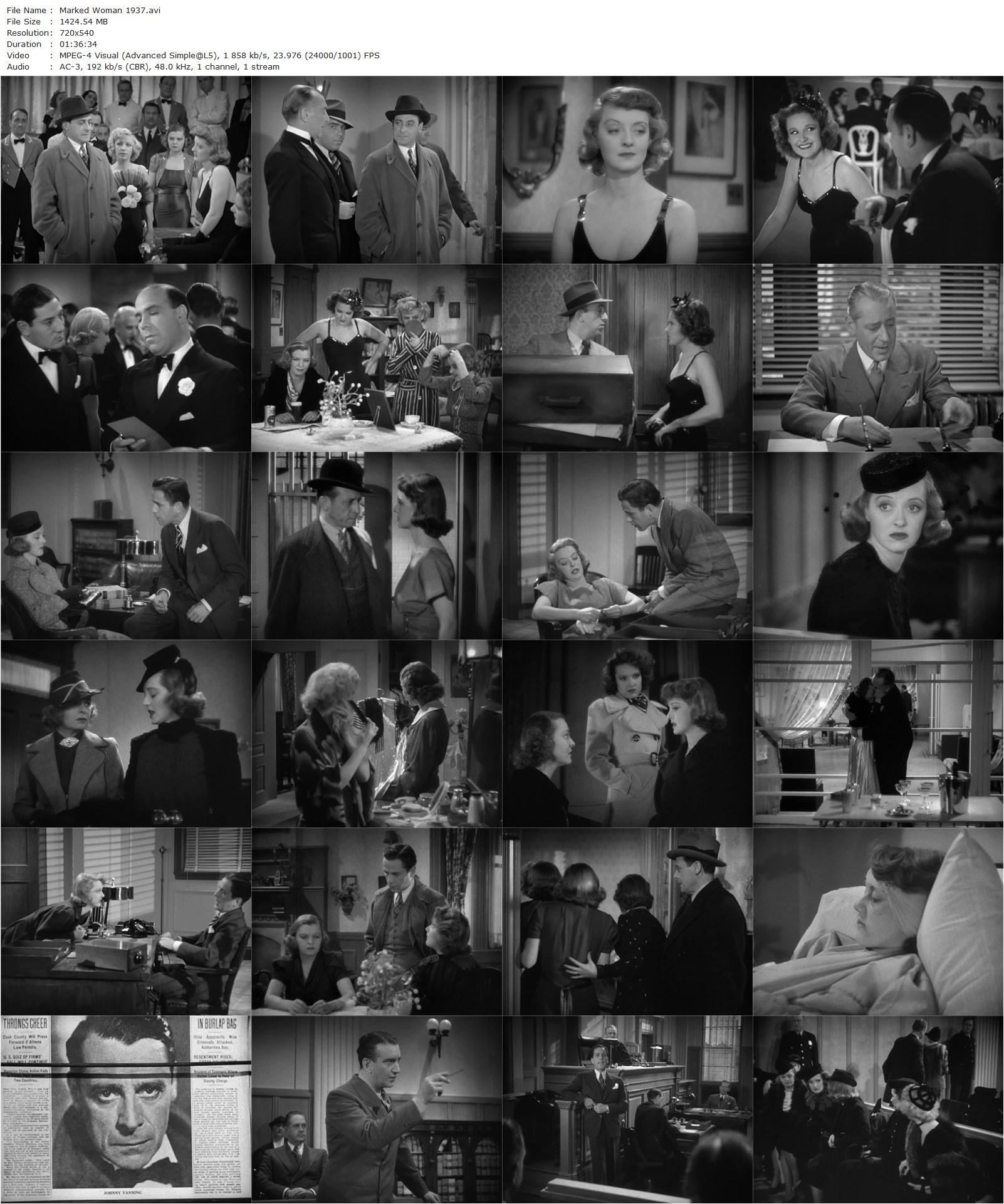 Marked Woman (1937) Lloyd Bacon, Michael Curtiz, Bette Davis, Humphrey Bogart, Lola Lane-poster