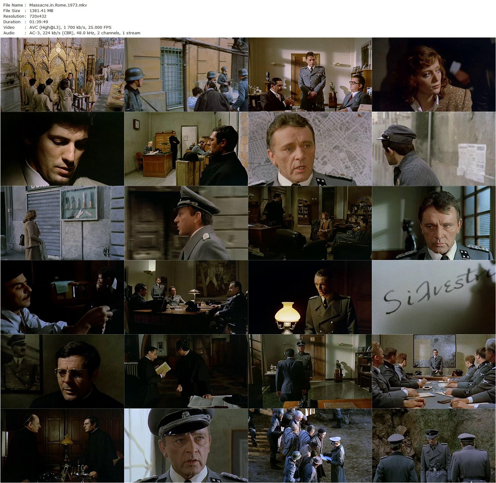 Massacre in Rome AKA Rappresaglia (1973) George P. Cosmatos, Richard Burton, Marcello Mastroianni, Leo McKern-poster