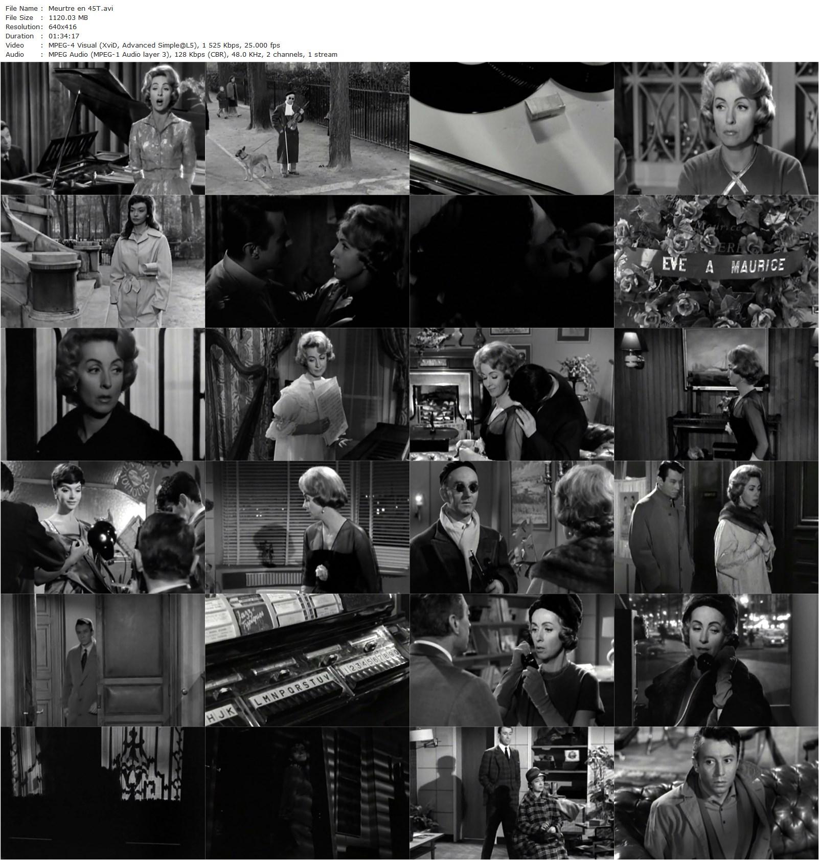 Murder at 45 R.P.M. / Meurtre en 45 tours (1960) Etienne Périer, Danielle Darrieux, Michel Auclair, Jean Servais-poster