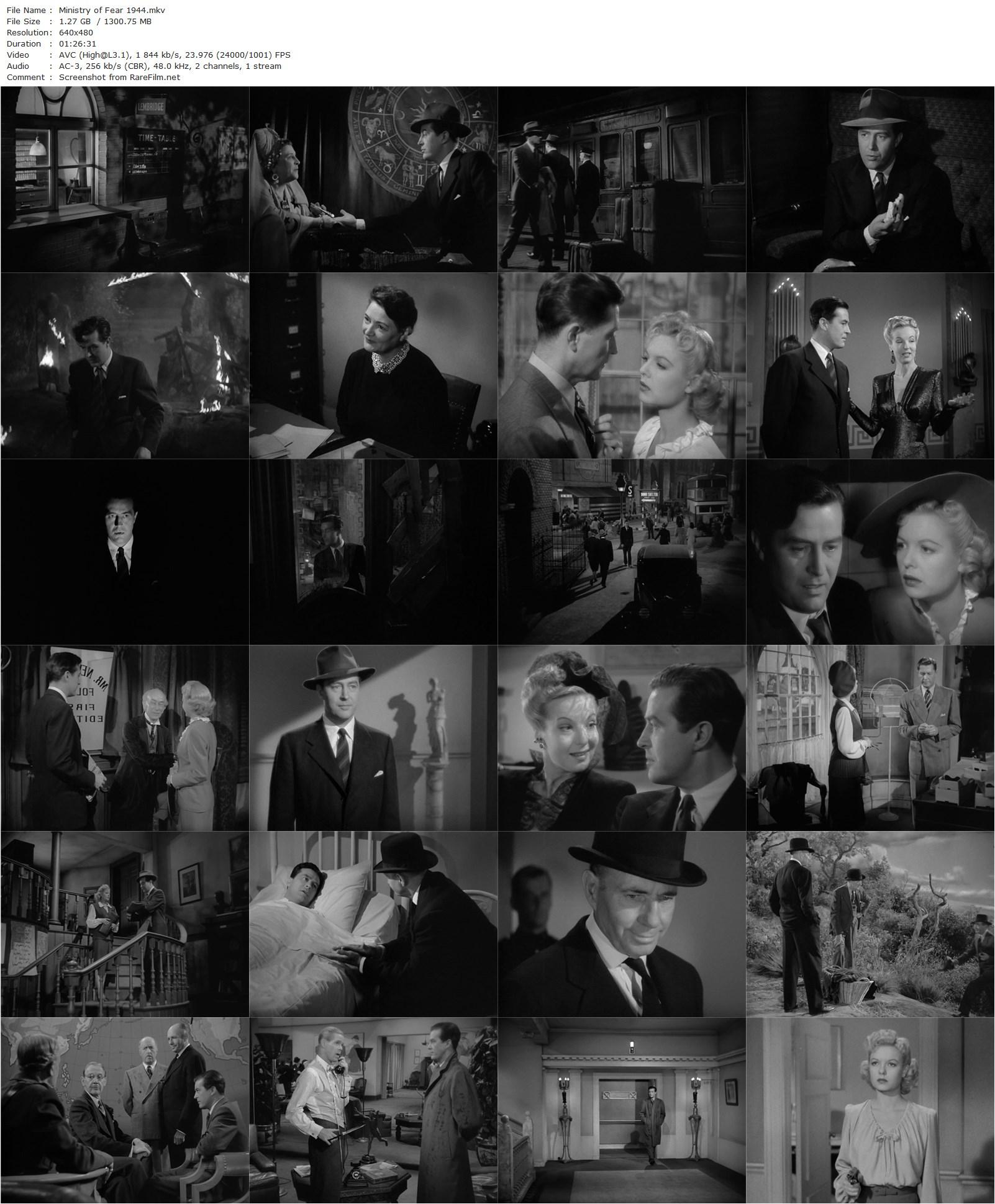 Ministry of Fear (1944) Fritz Lang, Ray Milland, Marjorie Reynolds, Carl Esmond-poster