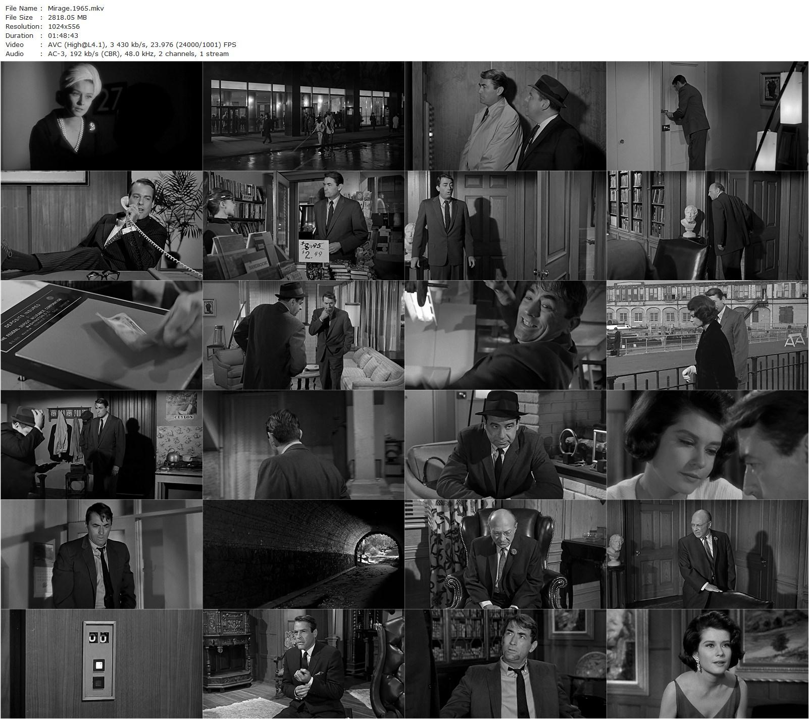 Mirage (1965) Edward Dmytryk, Gregory Peck, Diane Baker, Walter Matthau-poster