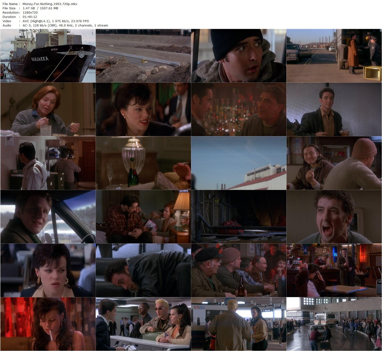 Money for Nothing (1993) Ramón Menéndez, John Cusack, Debi Mazar, Michael Madsen-poster