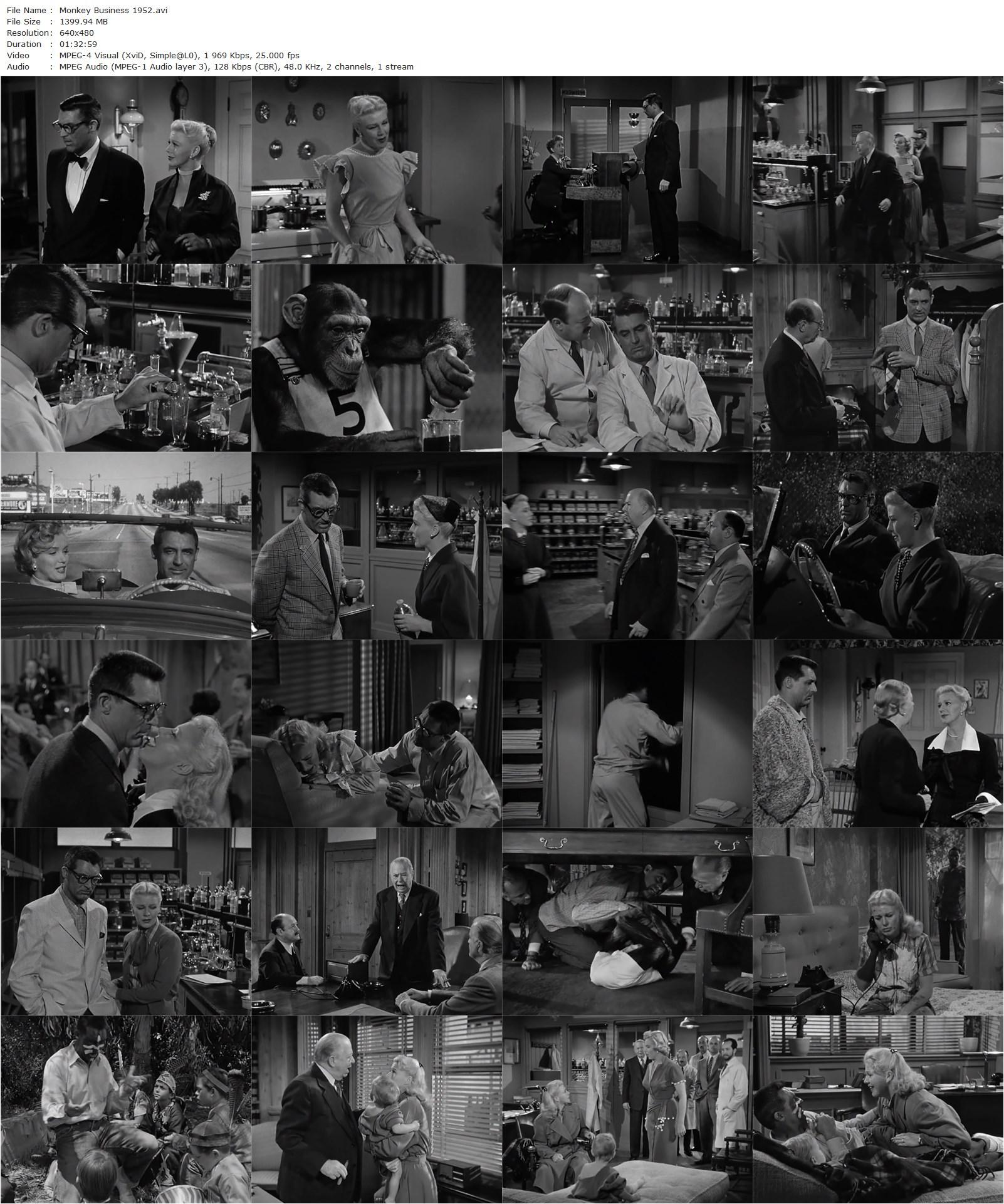 Monkey Business (1952) Howard Hawks, Cary Grant, Ginger Rogers, Marilyn Monroe-poster