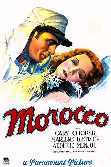 Morocco (1930) Josef von Sternberg, Gary Cooper, Marlene Dietrich, Adolphe Menjou