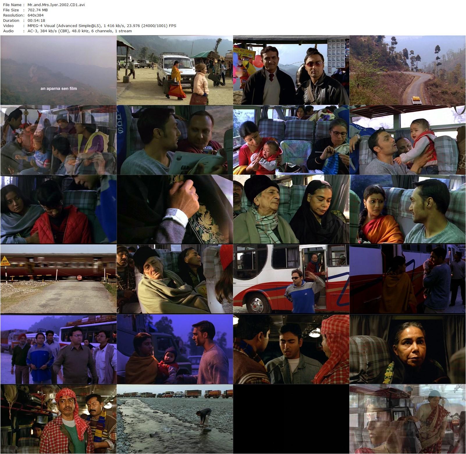 Mr. and Mrs. Iyer (2002) Aparna Sen, Rahul Bose, Konkona Sen Sharma, Bhisham Sahni-poster