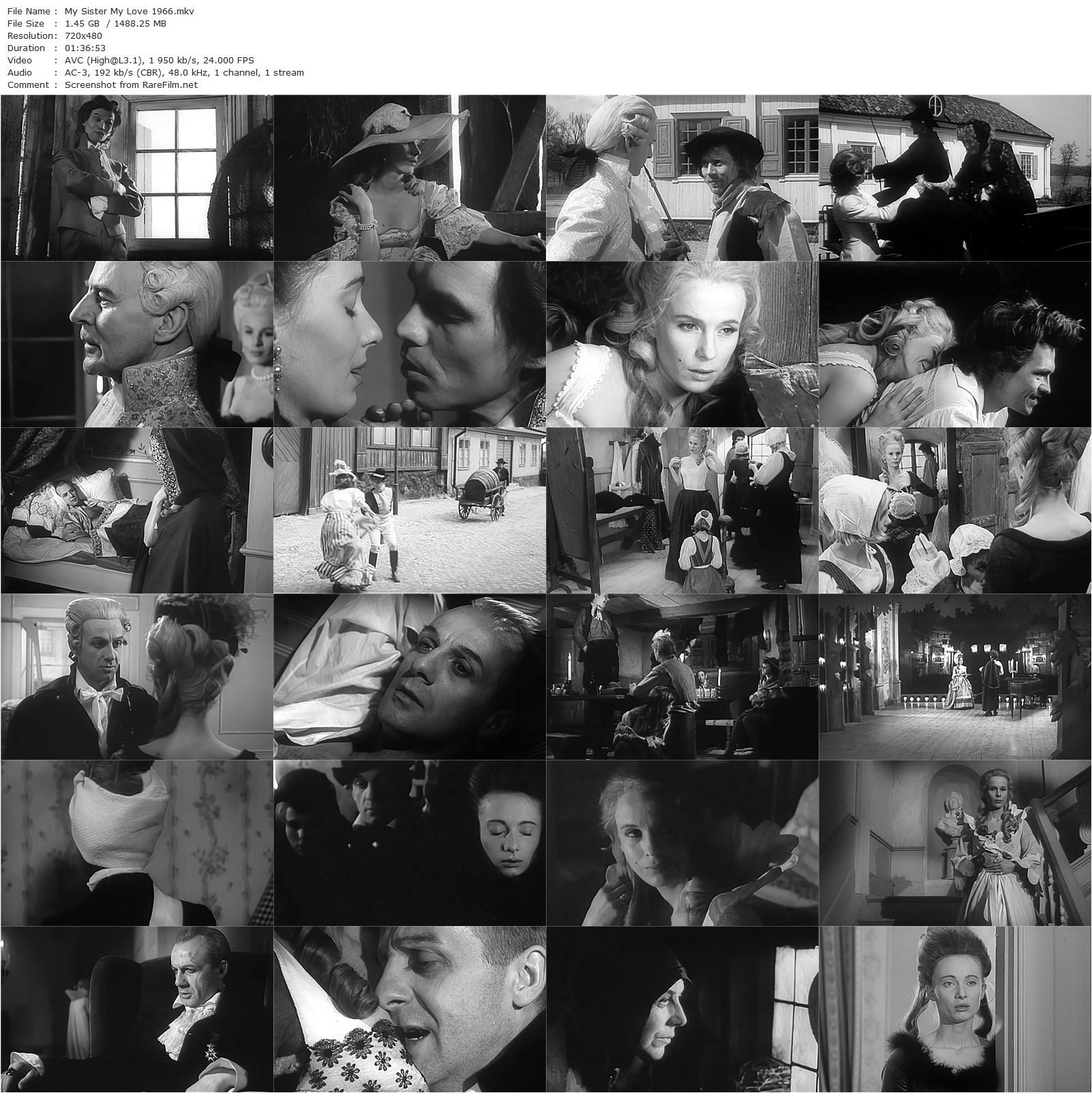 My Sister My Love / Syskonbädd 1782 (1966) Vilgot Sjöman, Bibi Andersson, Per Oscarsson, Jarl Kulle-poster