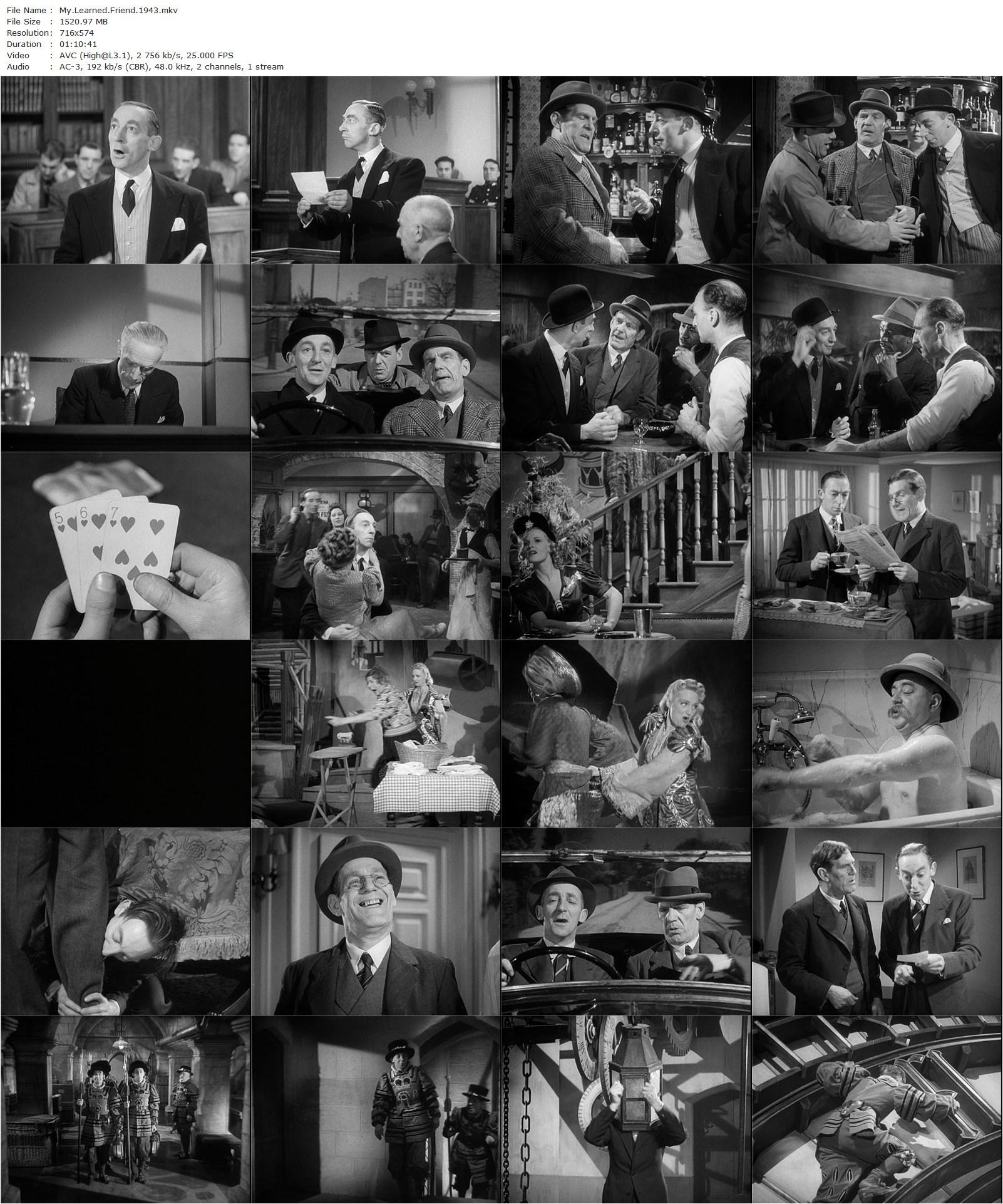 My Learned Friend (1943) Basil Dearden, Will Hay, Claude Hulbert, Mervyn Johns-poster