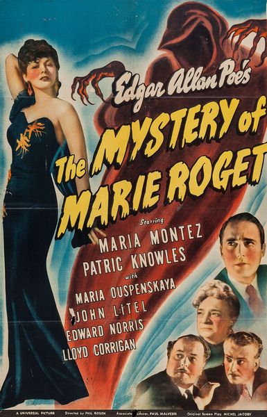 Mystery of Marie Roget (1942) Phil Rosen, Patric Knowles, Maria Montez, Maria Ouspenskaya, Crime, Drama, Film-Noir, Mystery