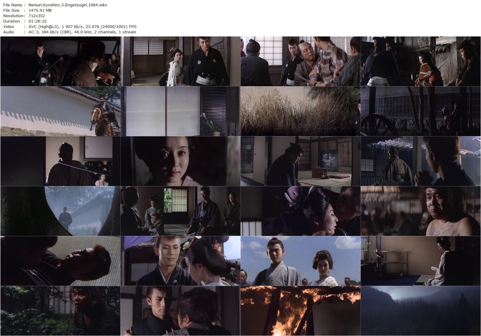 Sleepy Eyes of Death 3: Full Circle Killing AKA Nemuri Kyoshiro 3: Engetsugiri (1964) Kimiyoshi Yasuda, Raizô Ichikawa, Kyooko Azuma, Ryônosuke Azuma-poster