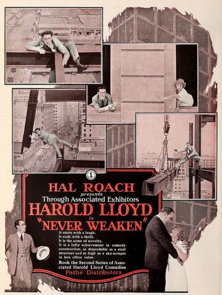 Never Weaken (1921) Fred C. Newmeyer, Harold Lloyd, Mildred Davis, Roy Brooks, Short, Comedy, Thriller