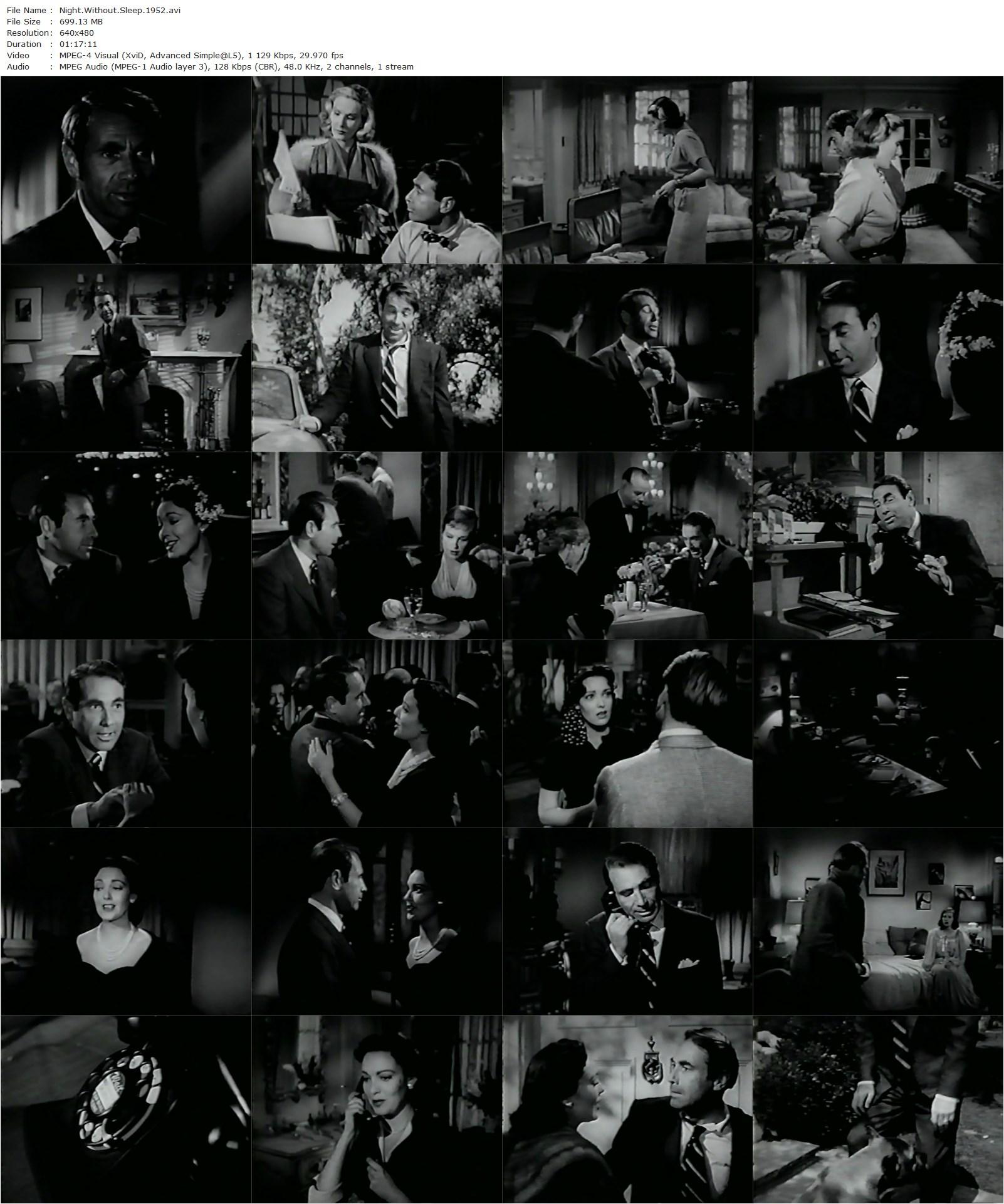 Night Without Sleep (1952) Roy Ward Baker, Linda Darnell, Gary Merrill, Hildegard Knef-poster