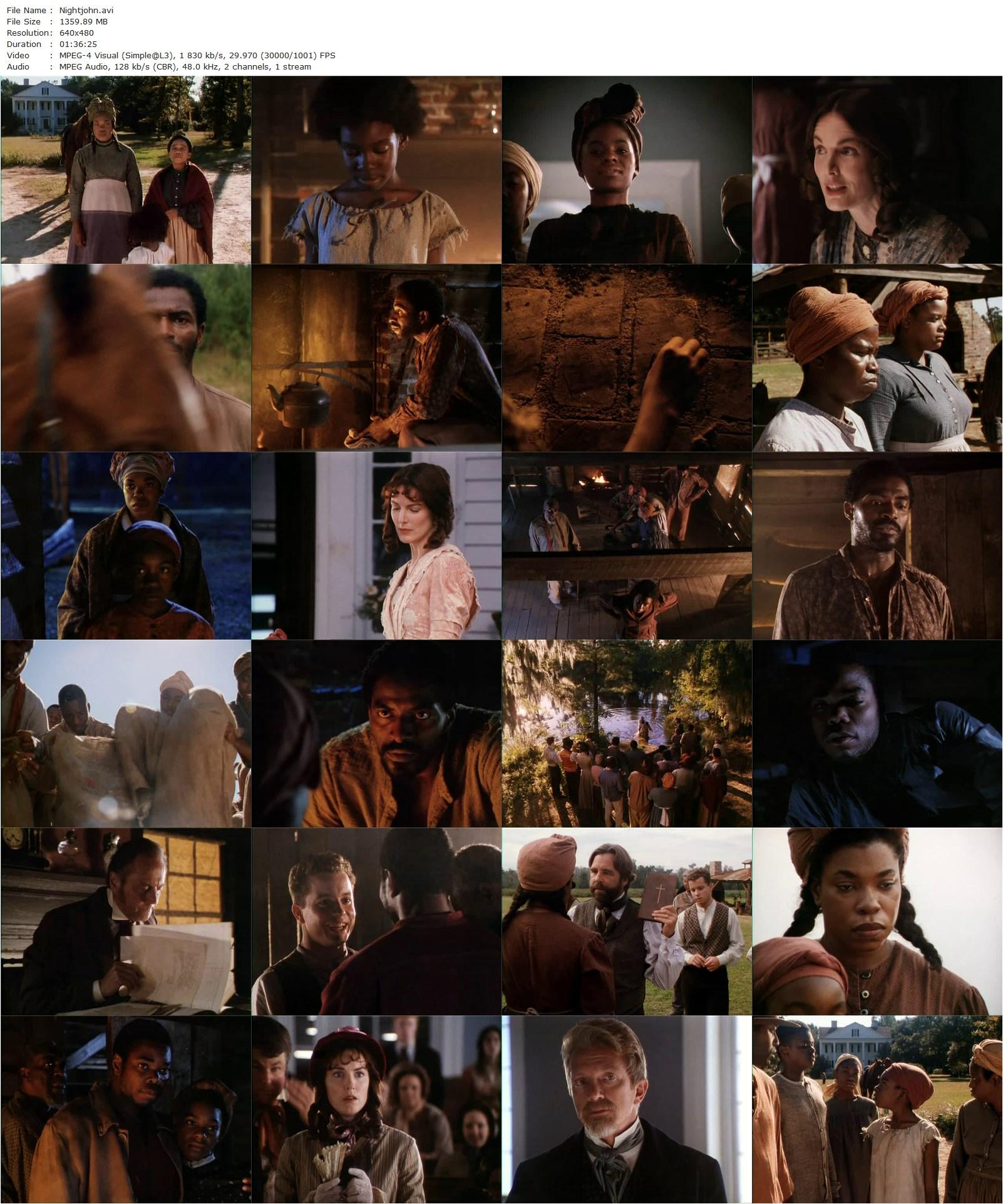 Nightjohn (1996) Charles Burnett, Beau Bridges, Carl Lumbly, Bill Cobbs-poster