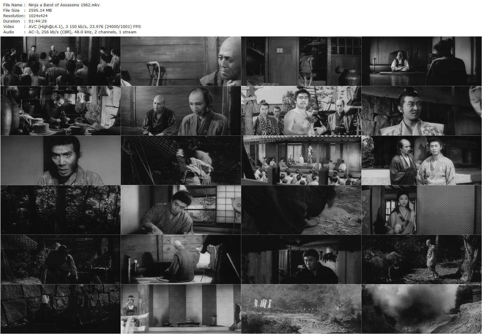 Ninja, a Band of Assassins AKA Shinobi no mono (1962) Satsuo Yamamoto, Raizô Ichikawa, Shiho Fujimura, Yûnosuke Itô-poster